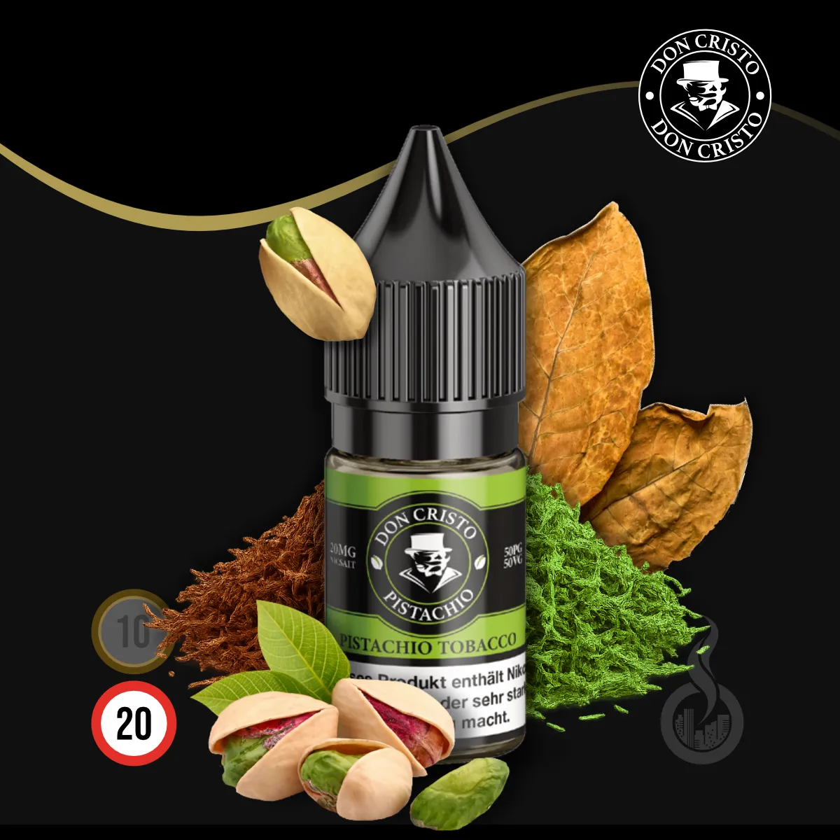 DON CRISTO Pistachio Tobacco Nikotinsalz Liquid - 10 ml SW18530 Nikotinstärke wählen: 20 mg (NIKOTINSALZ) Bild 1