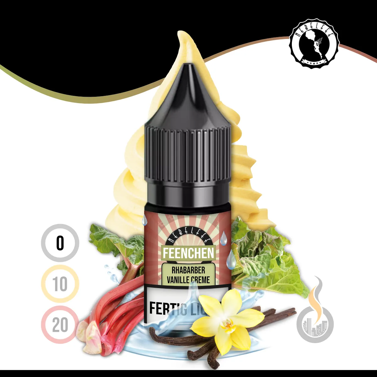 Nebelfee Rhabarber Vanillecreme Feenchen Liquid - 10 ml SW17818 Nikotinstärke wählen: 0 mg (OHNE NIKOTIN) Bild 1