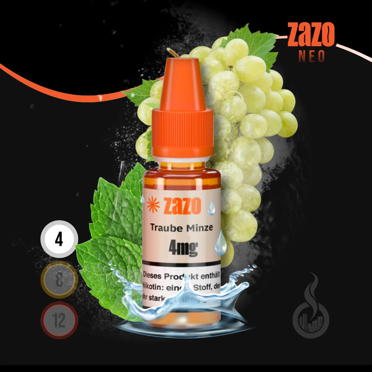 ZAZO NEO Traube Minze Liquid - 10 ml SW18113 Nikotinstärke wählen: 4 mg ( VERY LOW ) Bild 1