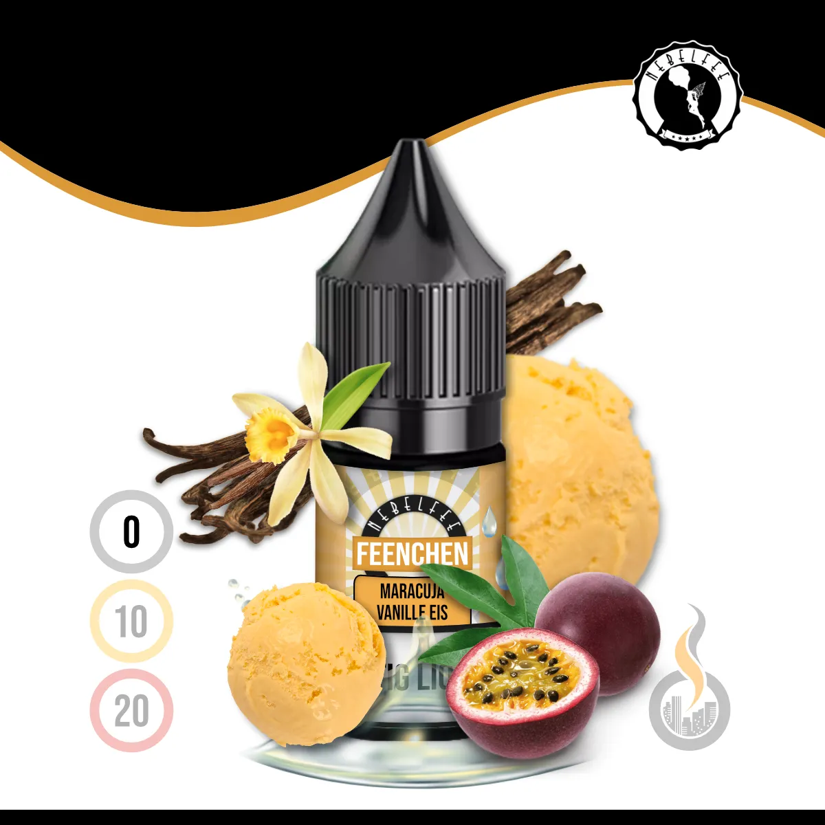 Nebelfee Maracuja Vanilleeis Feenchen Liquid - 10 ml SW17817 Nikotinstärke wählen: 0 mg (OHNE NIKOTIN) Bild 1