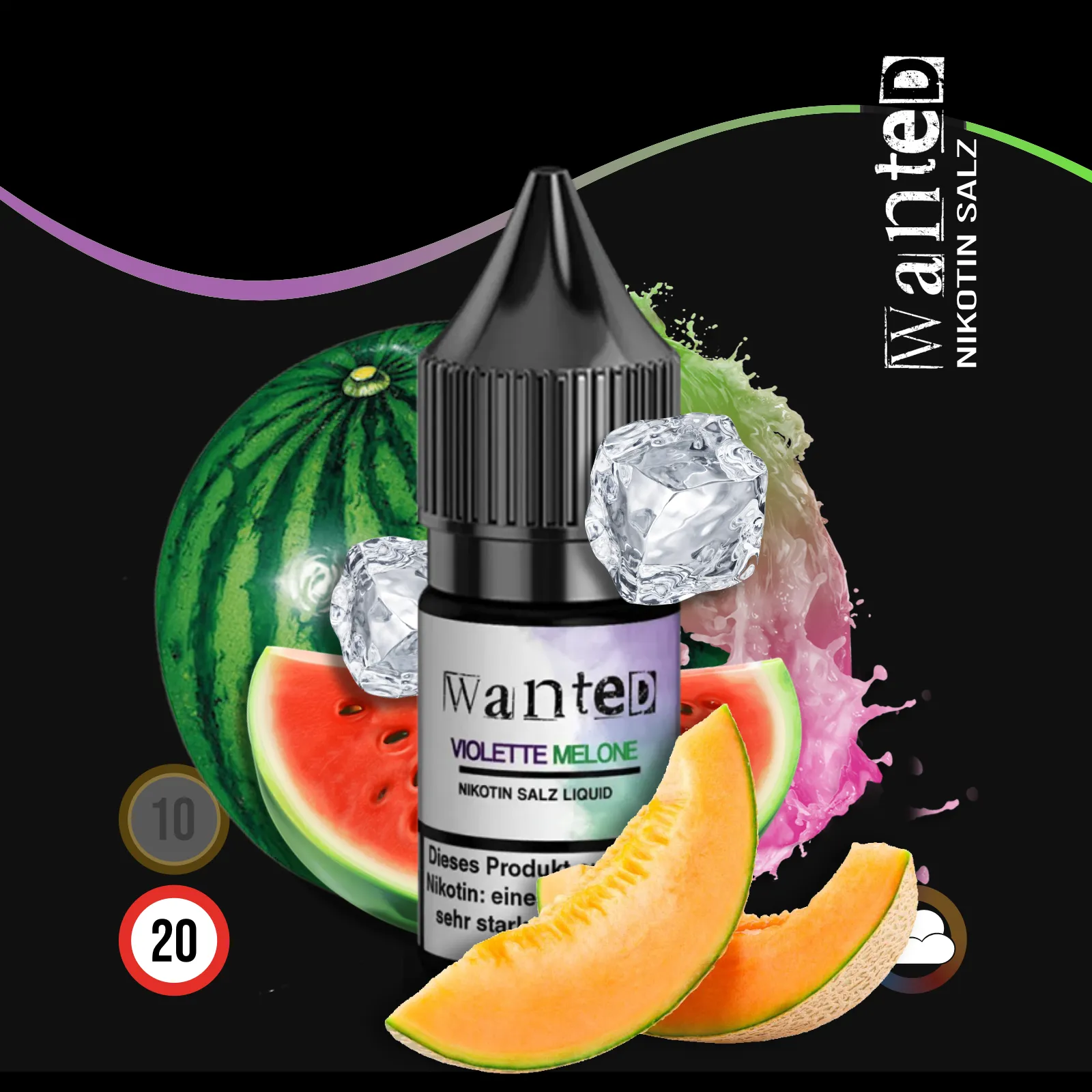 WANTED Violette Melone Nikotinsalz-Liquid Overdosed - 10 ml