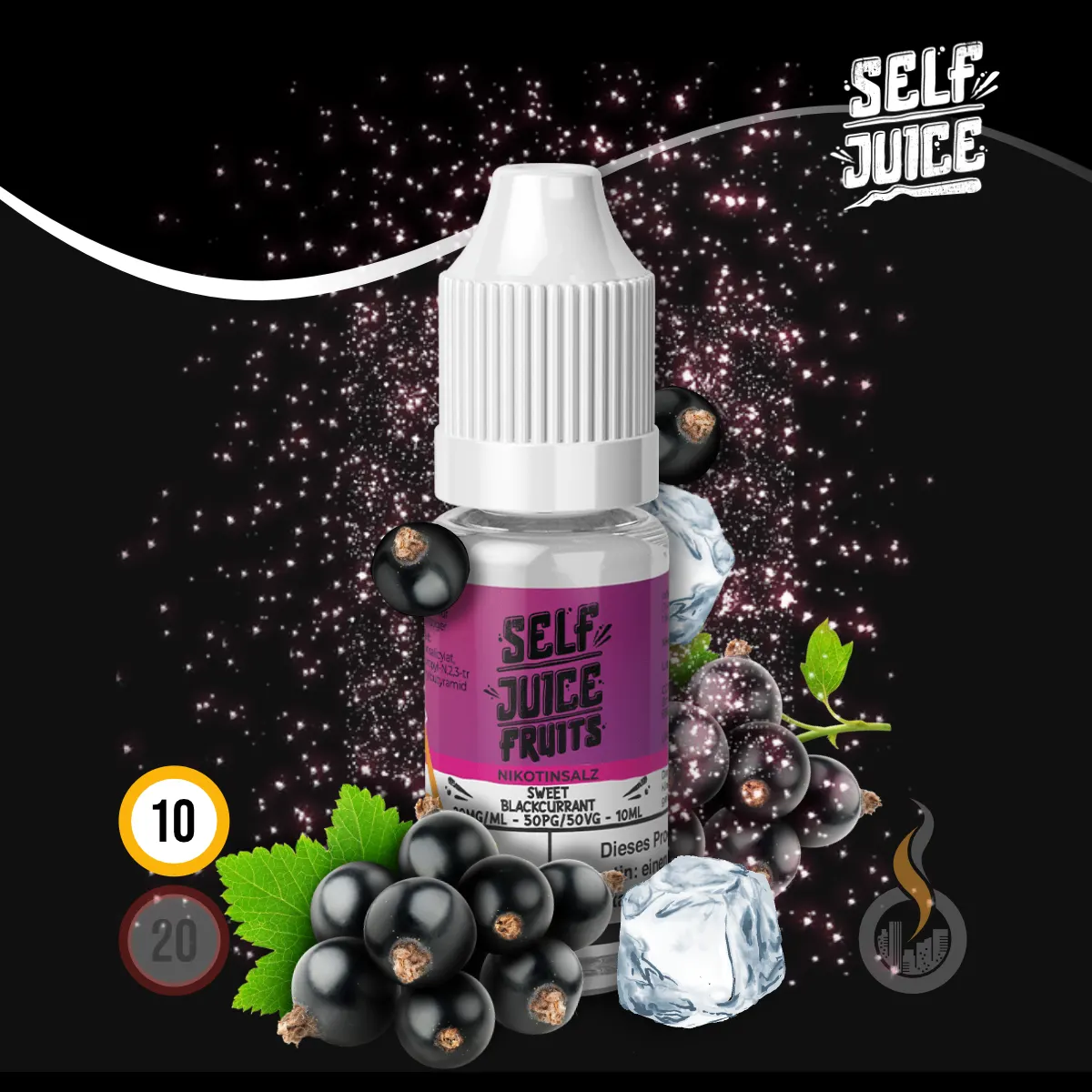 SELF JUICE Blackcurrant Ice Nikotinsalz-Liquid - 10 ml SW18411 Nikotinstärke wählen: 10 mg (NIKOTINSALZ) Bild 1