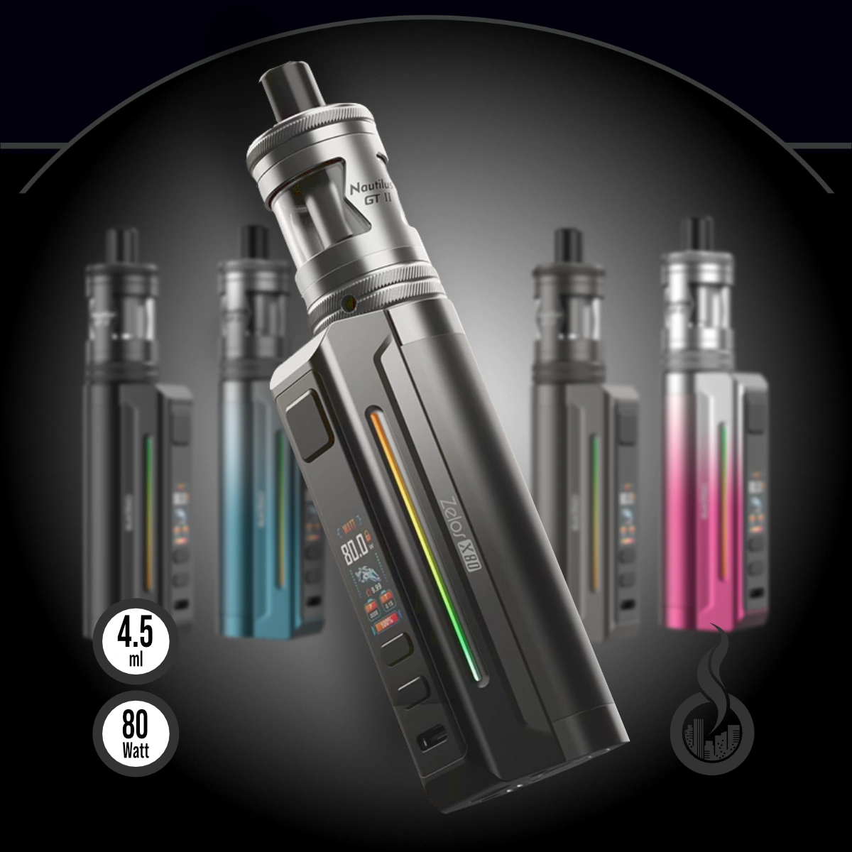 Aspire Nautilus Zelos X80 Starter Kit SW18598.3 Farbe Black Gradient Bild 1