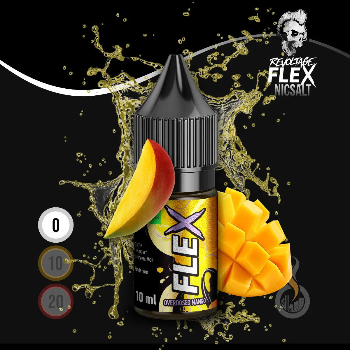 REVOLTAGE FLEX Overdosed Nikotinsalz Liquid Mango - 10 ml SW18237 Nikotinstärke wählen: 0 mg (OHNE NIKOTIN) Bild 1