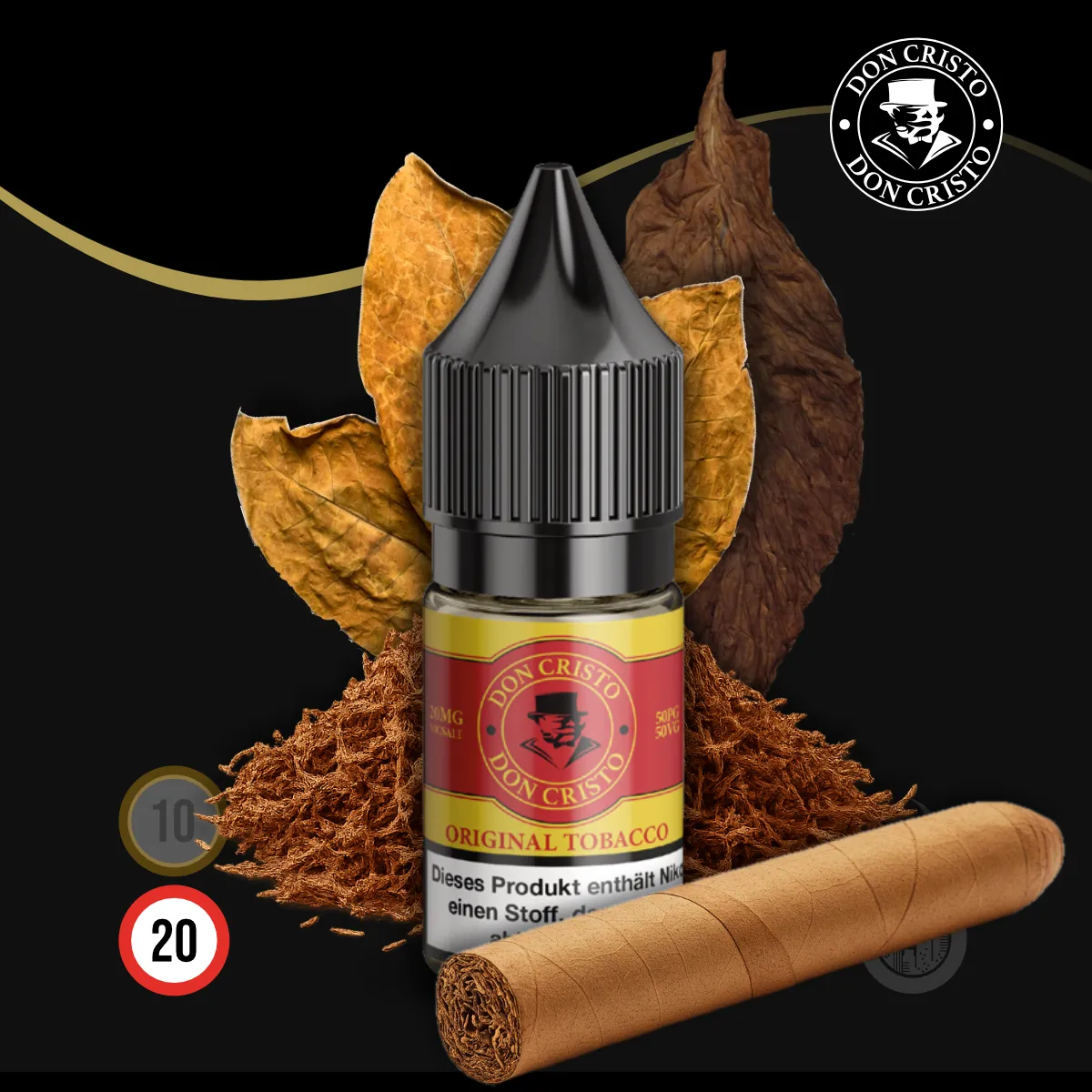DON CRISTO Original Tobacco Nikotinsalz Liquid - 10 ml SW18525 Nikotinstärke wählen: 20 mg (NIKOTINSALZ) Bild 1