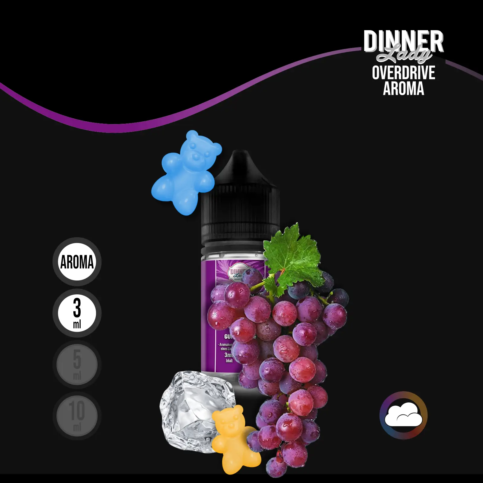 Dinner Lady Overdrive Grape Gummy Bear Longfill Aroma