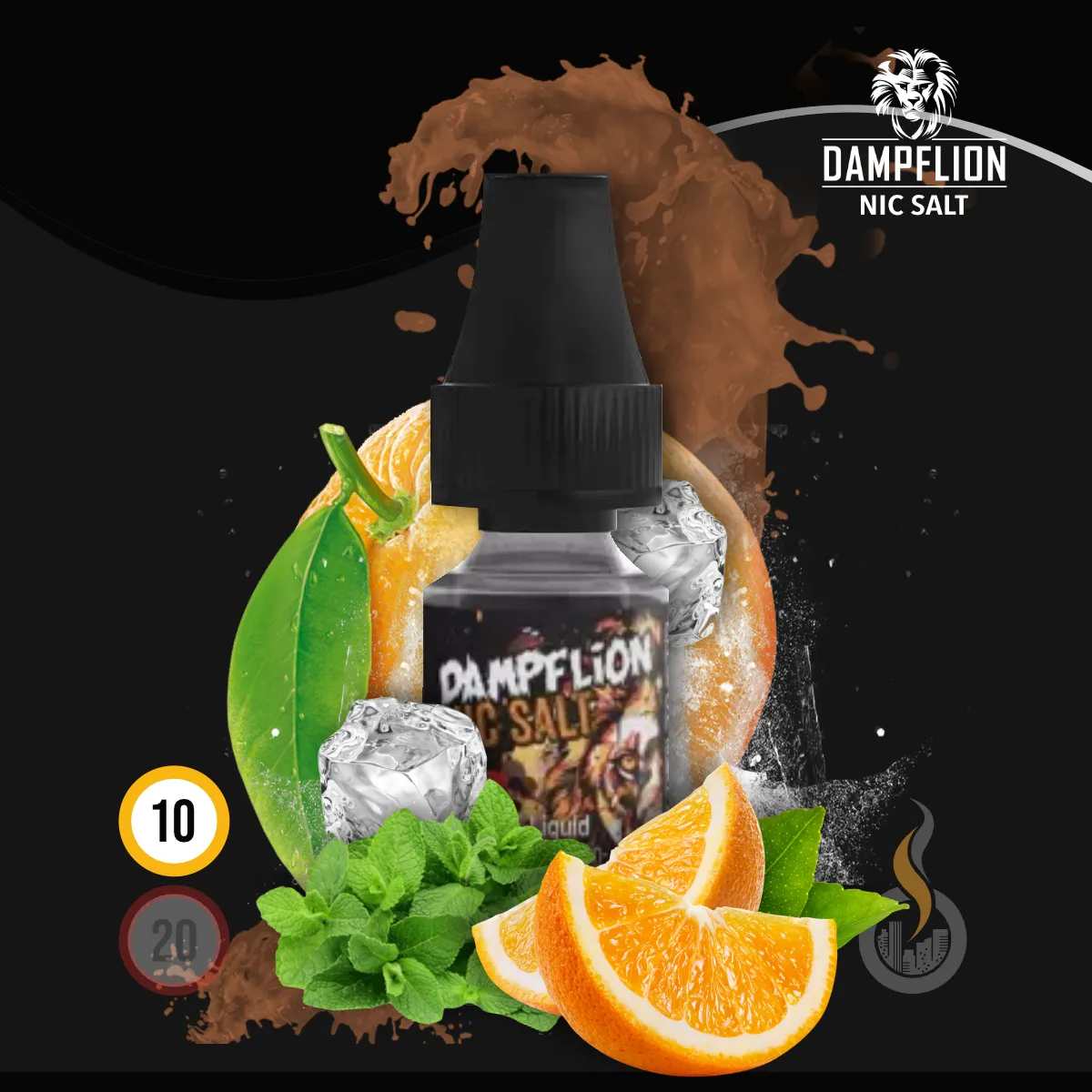 DAMPFLION INTENSE Orange Menthol Overdosed Nic Salt Liquid SW18303 Nikotinstärke wählen: 10 mg (MEDIUM) Bild 1