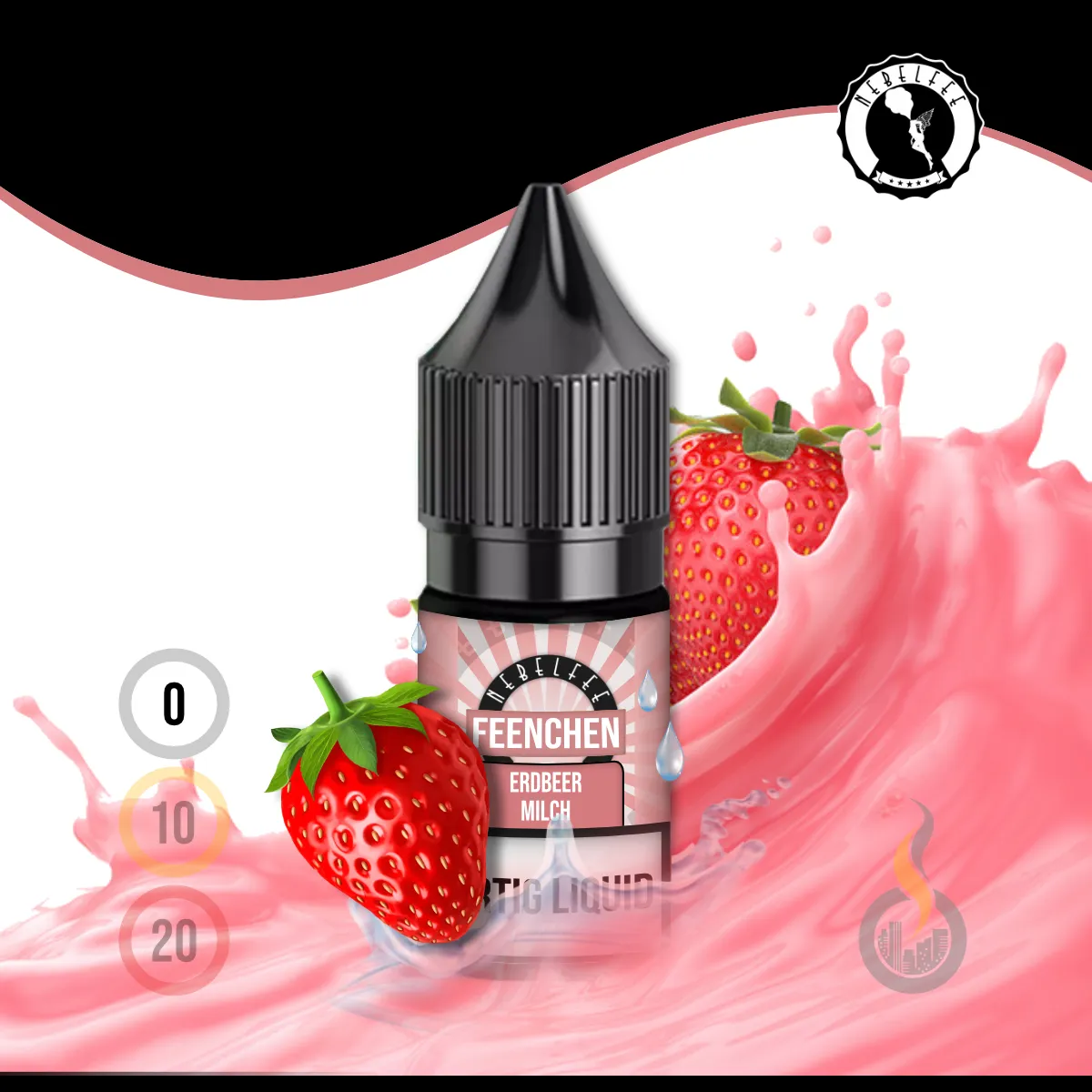 Nebelfee Erdbeermilch Feenchen Liquid - 10 ml SW17810 Nikotinstärke wählen: 0 mg (OHNE NIKOTIN) Bild 1