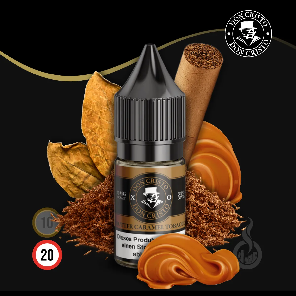 DON CRISTO XO Butter Caramel Tobacco Nikotinsalz Liquid - 10 ml SW18527 Nikotinstärke wählen: 20 mg (NIKOTINSALZ) Bild 1
