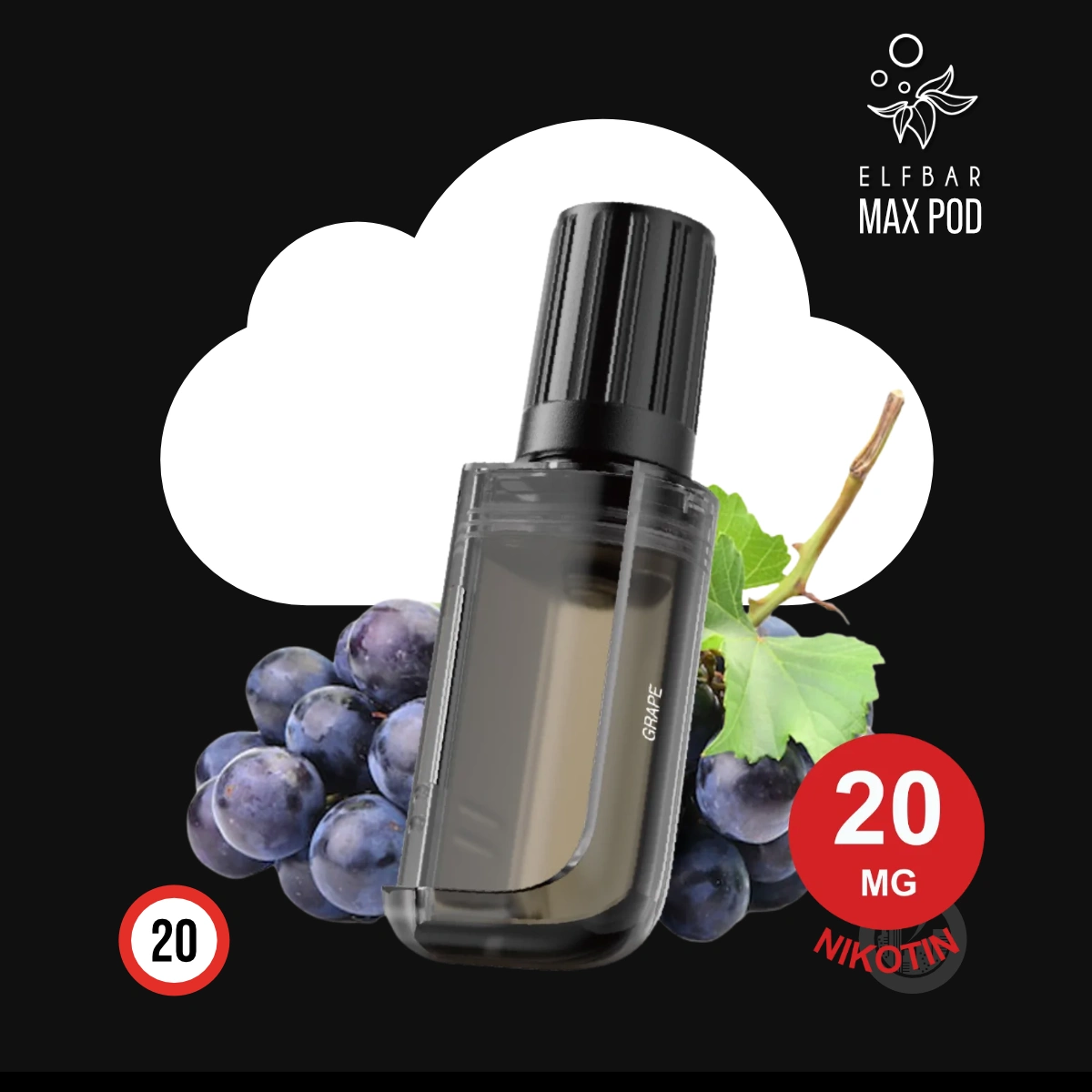 ELF BAR MAX Grape Nachfüllbehälter Pod - 10 ml SW18517 Bild 1