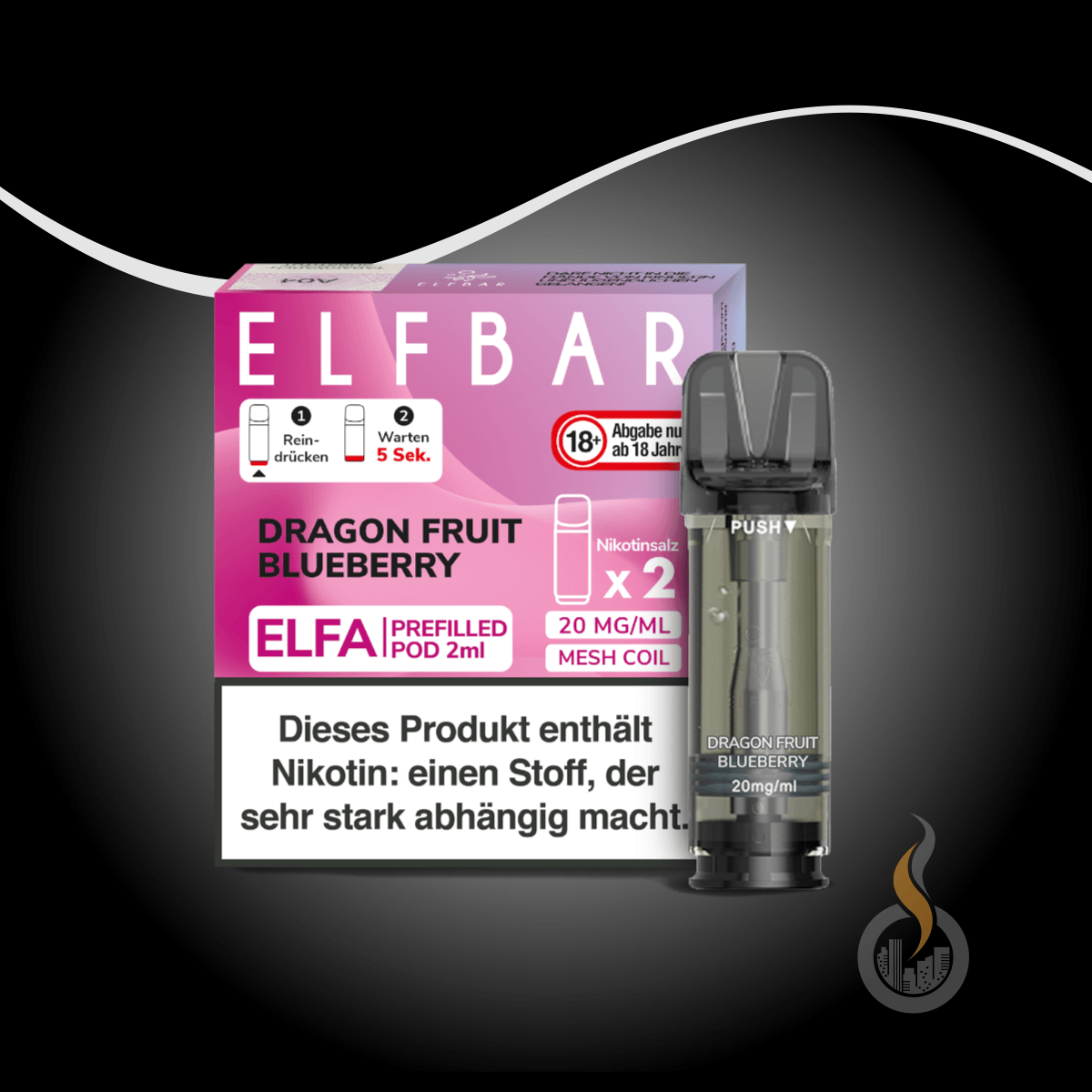 2x ELF BAR ELFA CP Prefilled Pod Dragon Fruit Blueberry - 20 mg