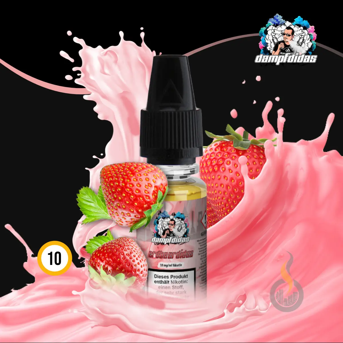 DAMPFDIDAS Erdbeerdidas Nikotinsalz Liquid - 10 ml SW17754 Nikotinstärke wählen: 10 mg (NIKOTINSALZ) Bild 1