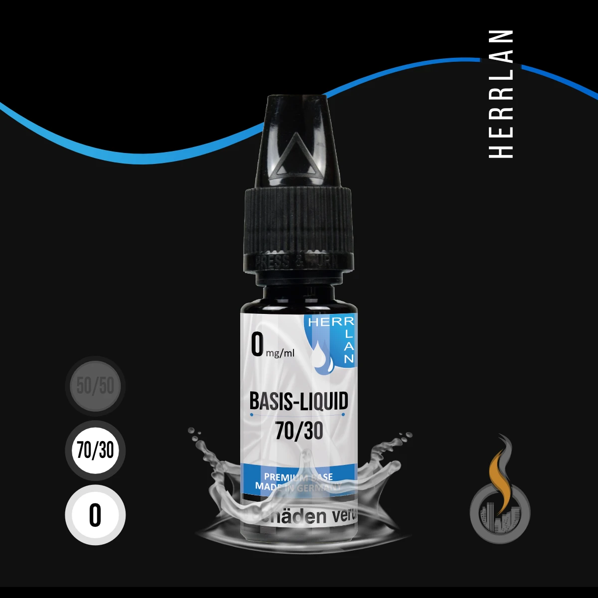 HERRLAN Basis Liquid (0 mg) - 10 ml SW17793 Basis (GRUNDMISCHUNG) VPG 70/30 (VG/PG) Bild 1