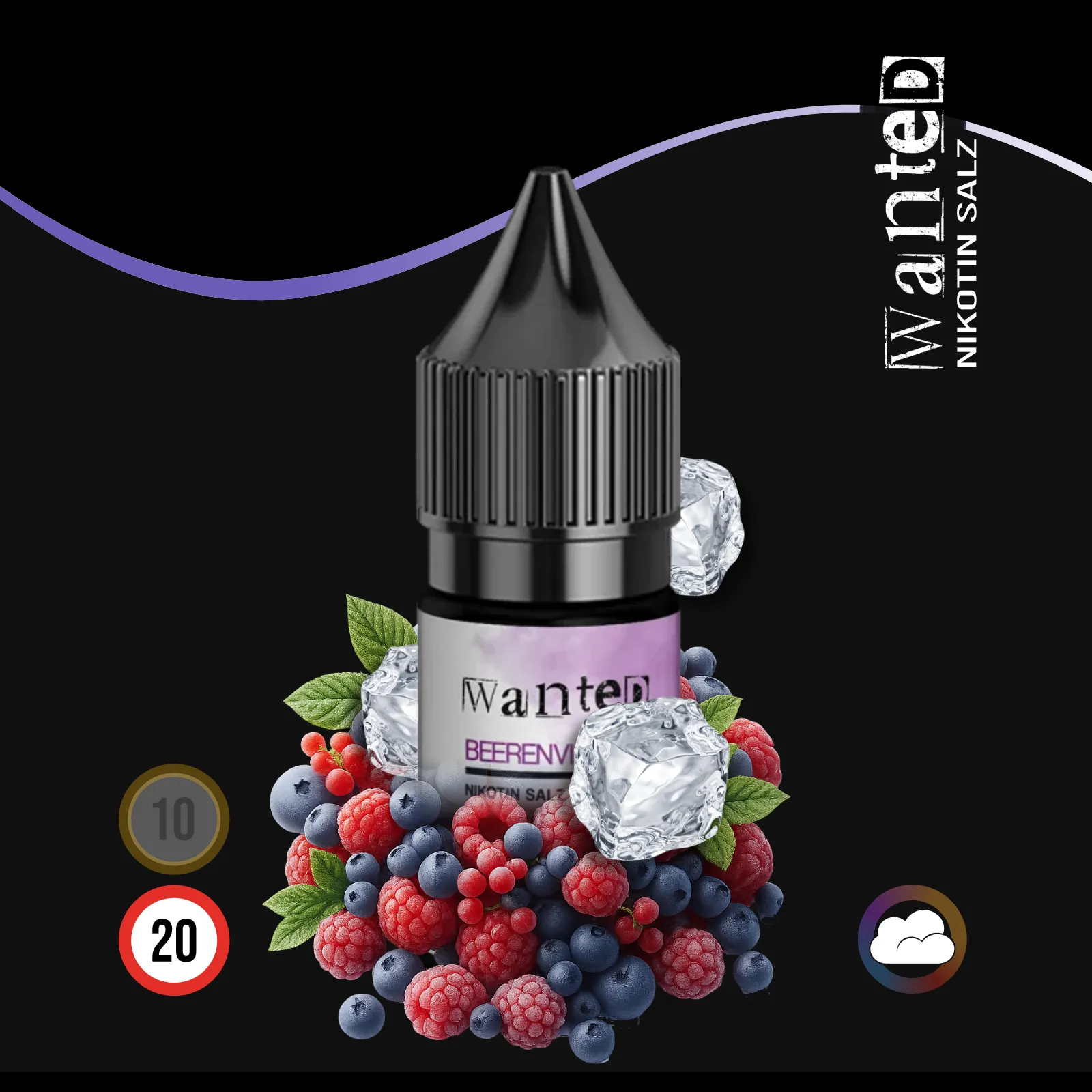 WANTED Overdosed Schwarzkirsche Nikotinsalz-Liquid - 10 ml