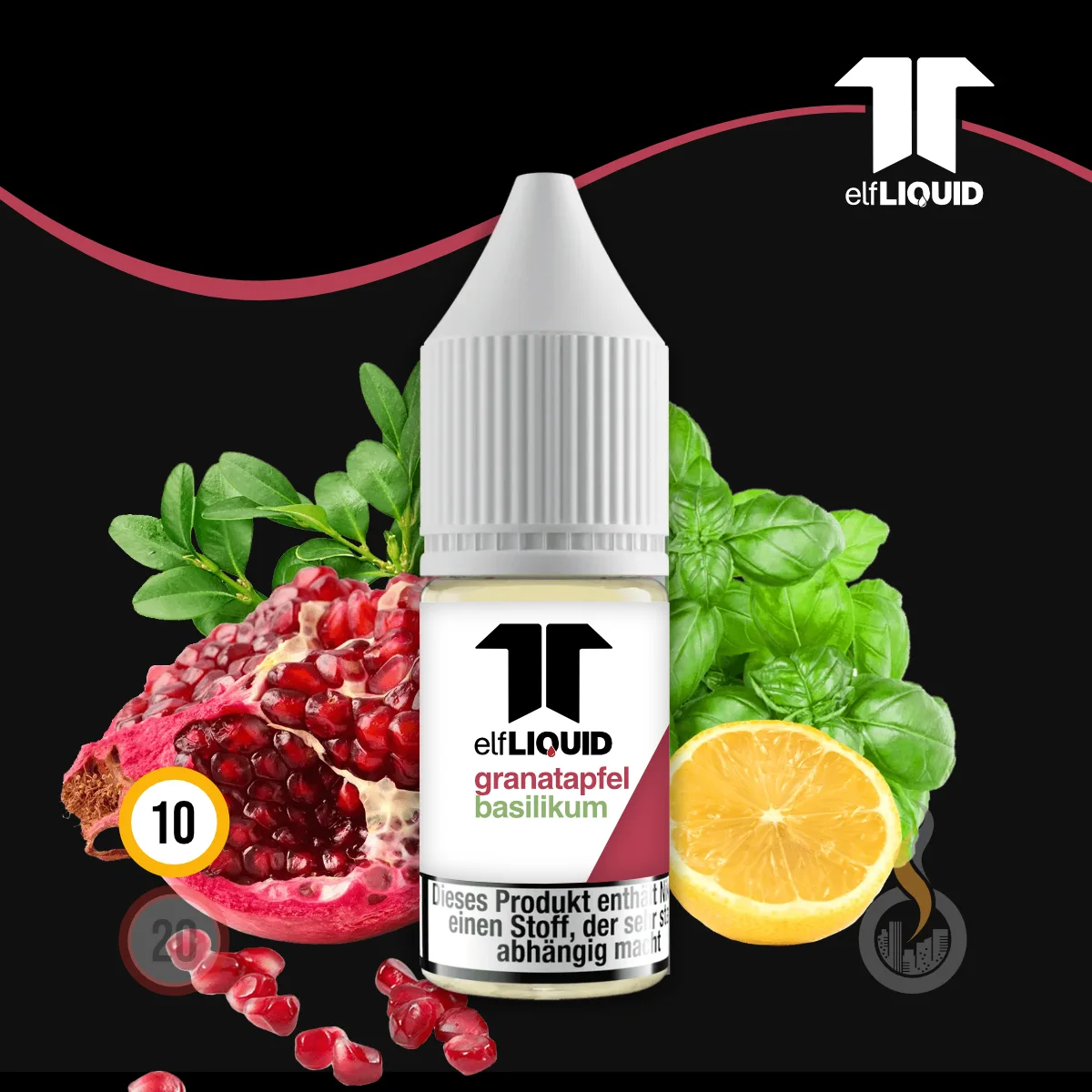 elf LIQUID Nikotinsalz Granatapfel Basilikum - 10 ml SW18688 Nikotinstärke wählen: 10 mg (NIKOTINSALZ) Bild 1