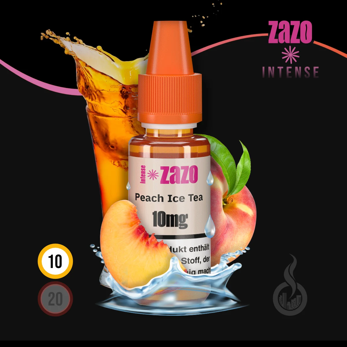 ZAZO INTENSE Peach Ice Tea Nikotinsalz Liquid - 10 ml SW18473 Nikotinstärke wählen: 10 mg (NIKOTINSALZ) Bild 1