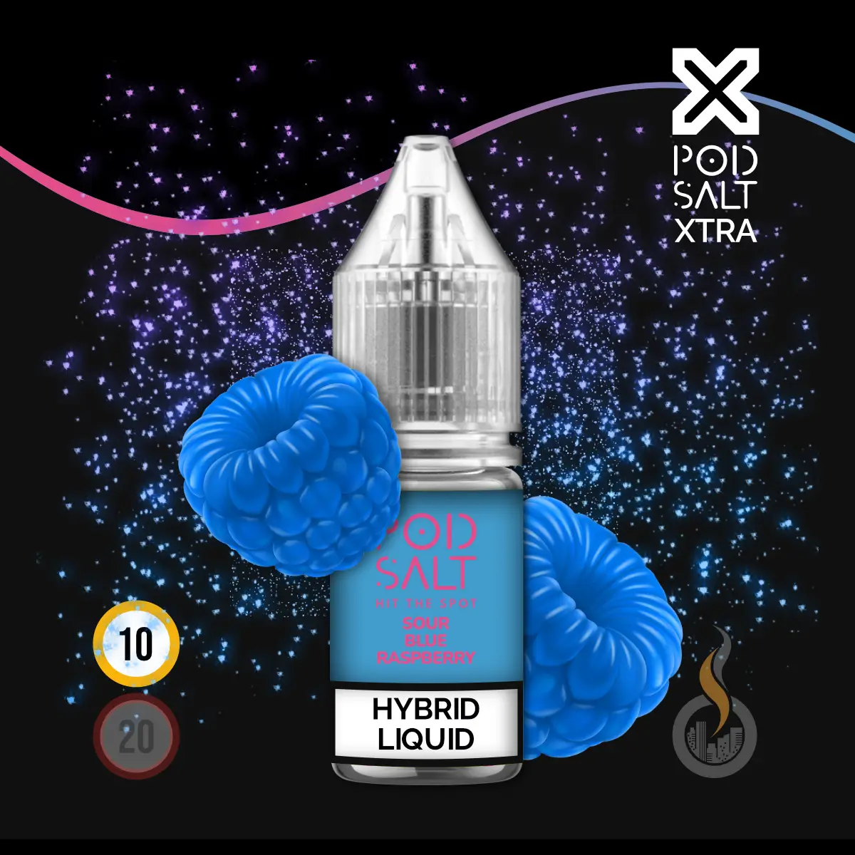 POD SALT XTRA Sour Blue Raspberry Liquid - 10 ml SW17932 Nikotinstärke wählen: 10 mg (NIKOTINSALZ) Bild 1
