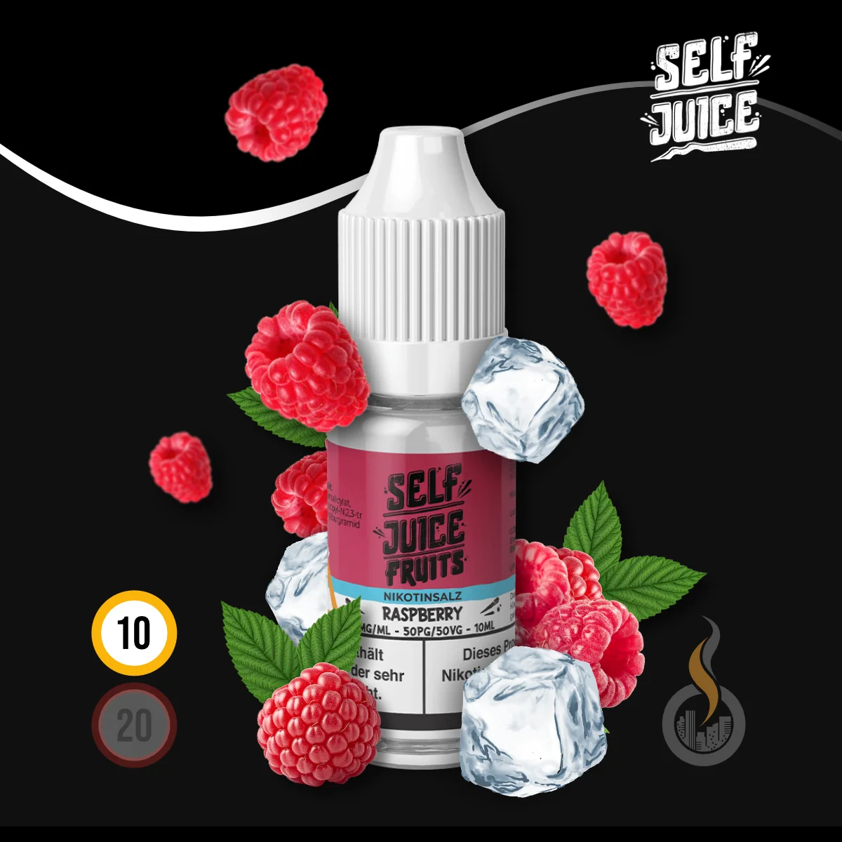 SELF JUICE Raspberry Nikotinsalz-Liquid - 10 ml SW18413 Nikotinstärke wählen: 10 mg (NIKOTINSALZ) Bild 1
