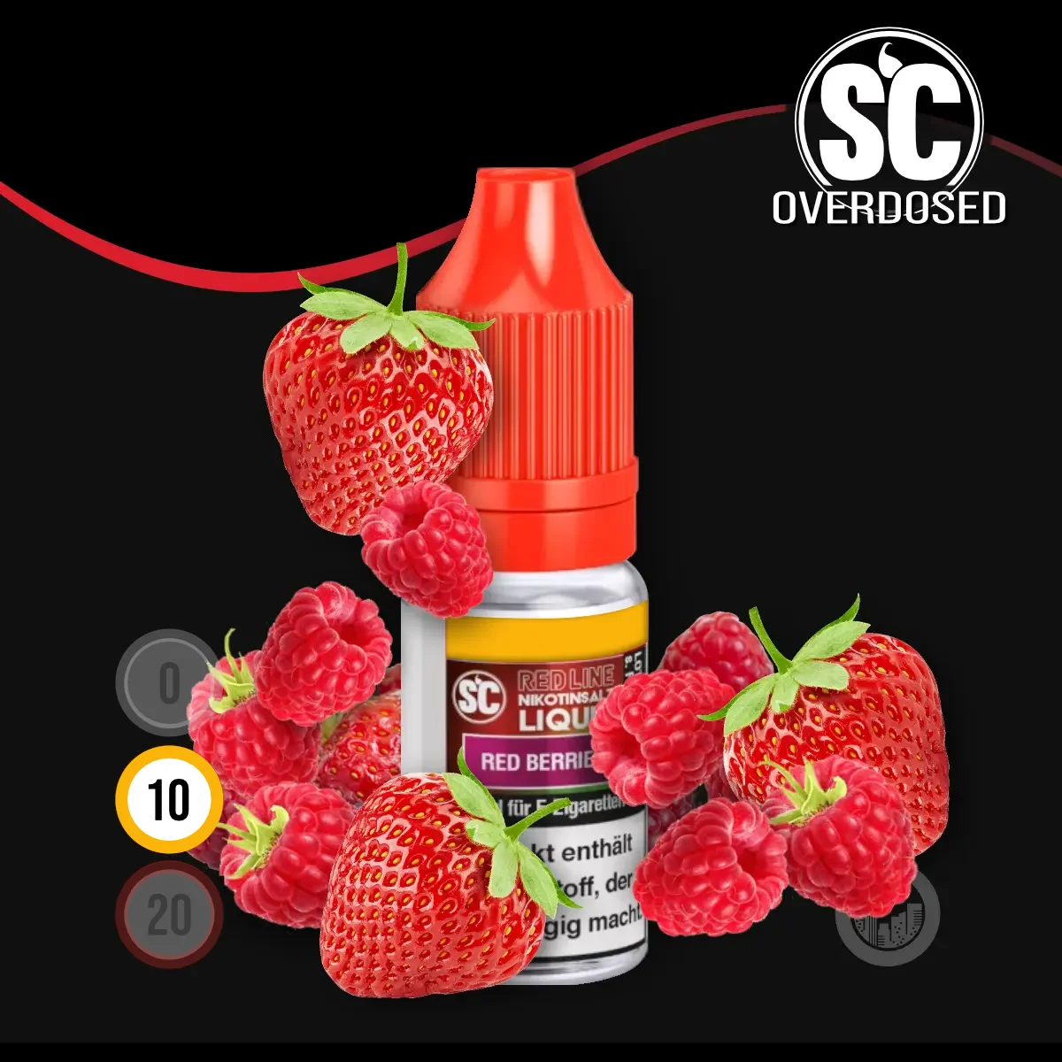 SC Red Line Red Berries V2 Nikotinsalz Liquid - 10 ml SW18109.1 Nikotinstärke wählen: 10 mg (NIKOTINSALZ) Bild 1