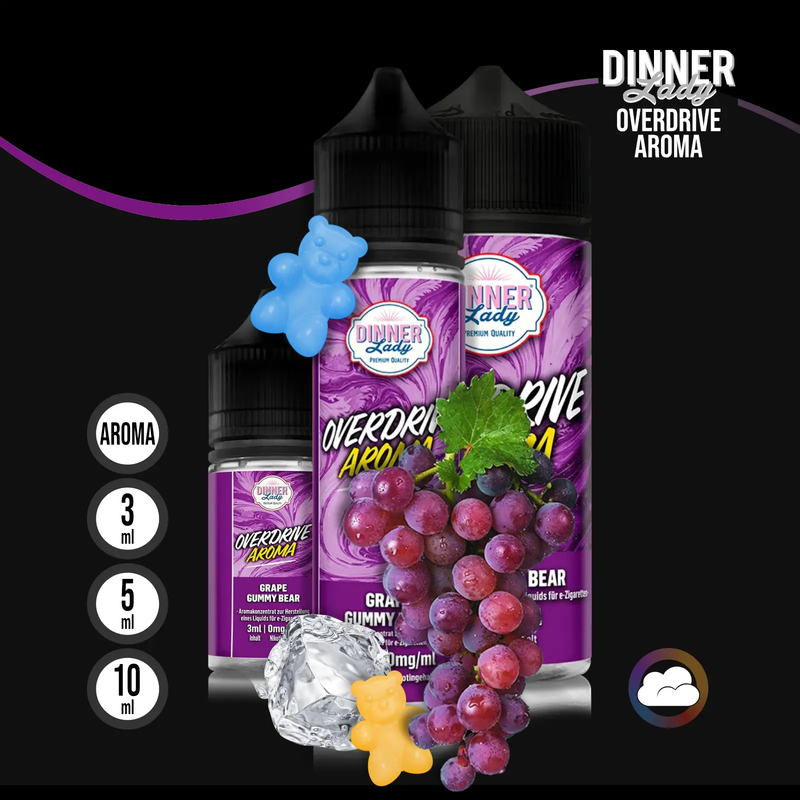 Dinner Lady Overdrive Grape Gummy Bear Longfill Aroma