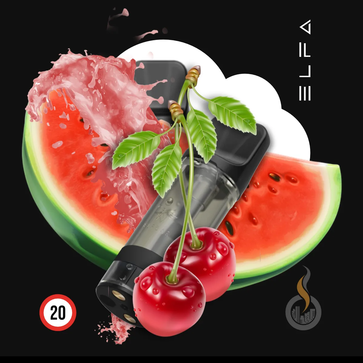 2x ELF BAR ELFA CP Prefilled Pod Watermelon Cherry - 20 mg SW18256 Bild 1