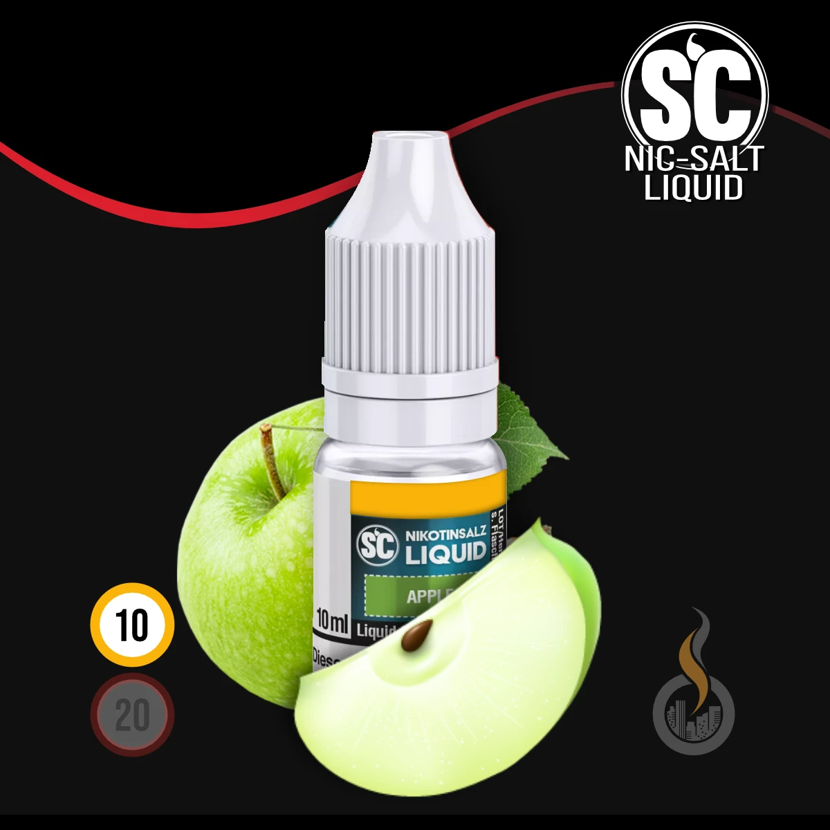 SC Apple Nikotinsalz Liquid - 10 ml SW18090 Nikotinstärke wählen: 10 mg (NIKOTINSALZ) Bild 1