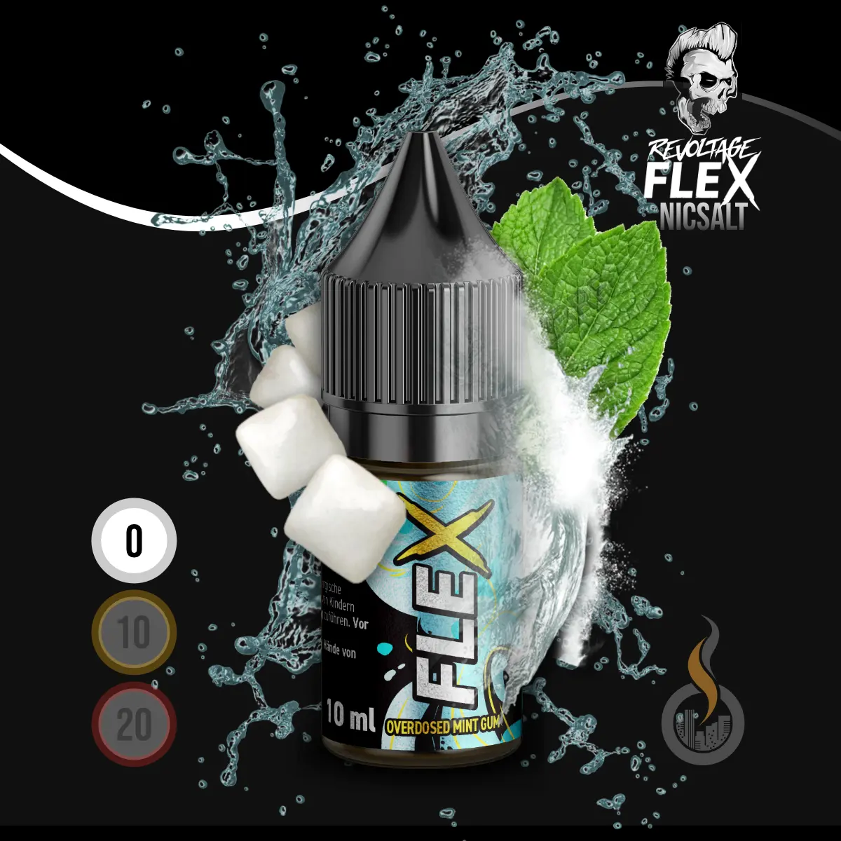 REVOLTAGE FLEX Overdosed Nikotinsalz Liquid Mint Gum - 10 ml SW18238 Nikotinstärke wählen: 0 mg (OHNE NIKOTIN) Bild 1