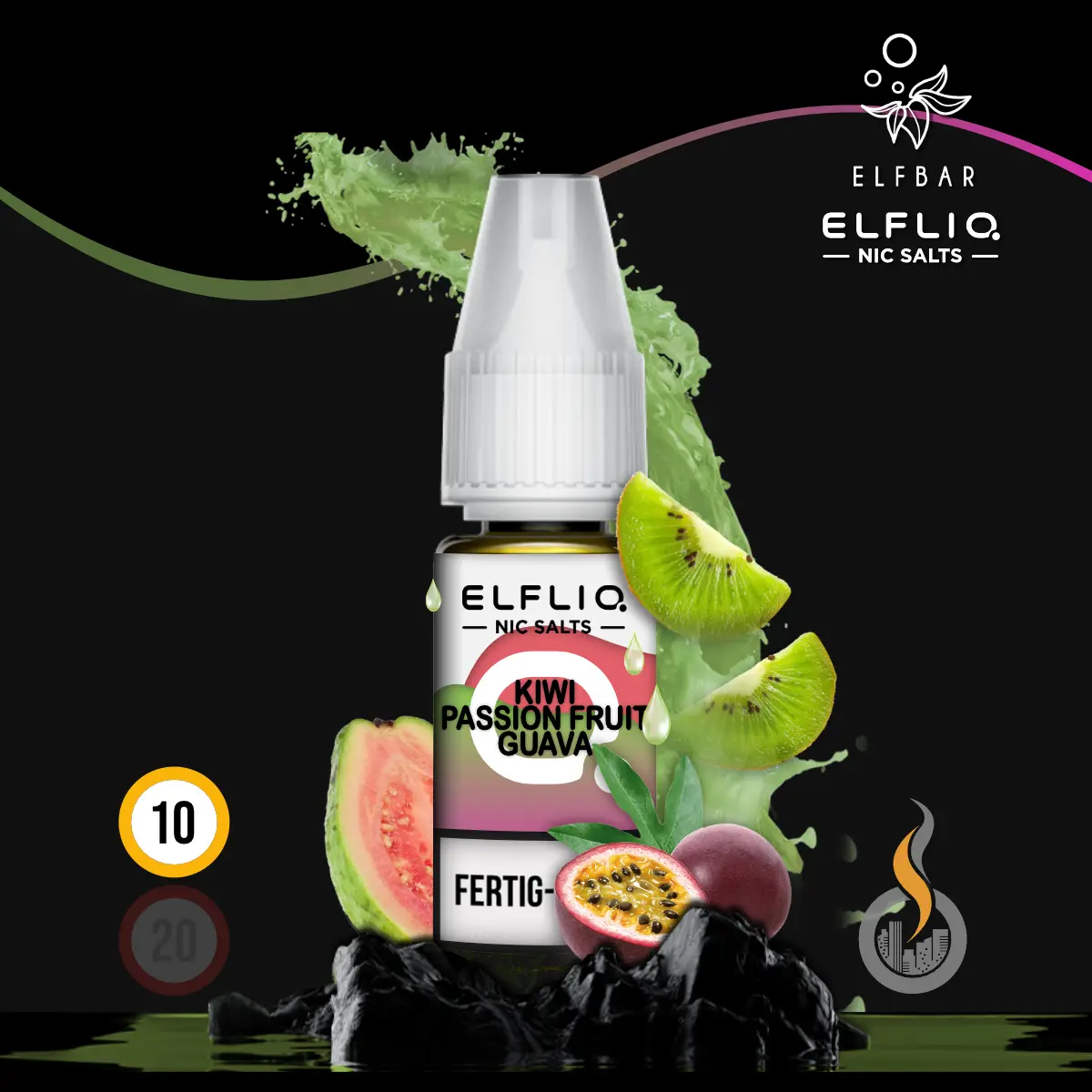 ELFLIQ by Elfbar Kiwi Passion Fruit Guava Nikotinsalz Liquid - 10 ml SW17844 Nikotinstärke wählen: 10 mg (NIKOTINSALZ) Bild 1