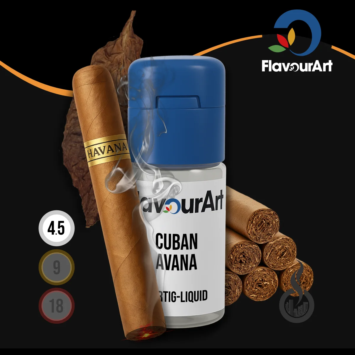 FlavourArt Nikotin Liquid Cuban Avana - 10 ml SW18498 Nikotinstärke wählen: 4.5 mg (LOW) Bild 1
