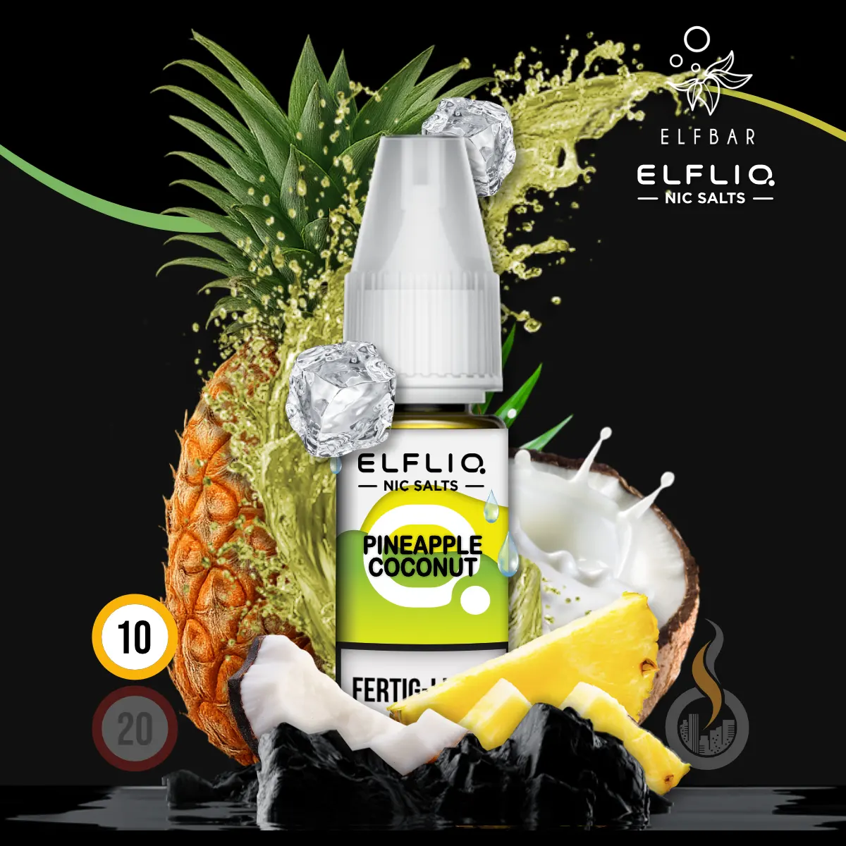 ELFLIQ by Elfbar Pineapple Coconut Nikotinsalz Liquid - 10 ml SW18670 Nikotinstärke wählen: 10 mg (NIKOTINSALZ) Bild 1