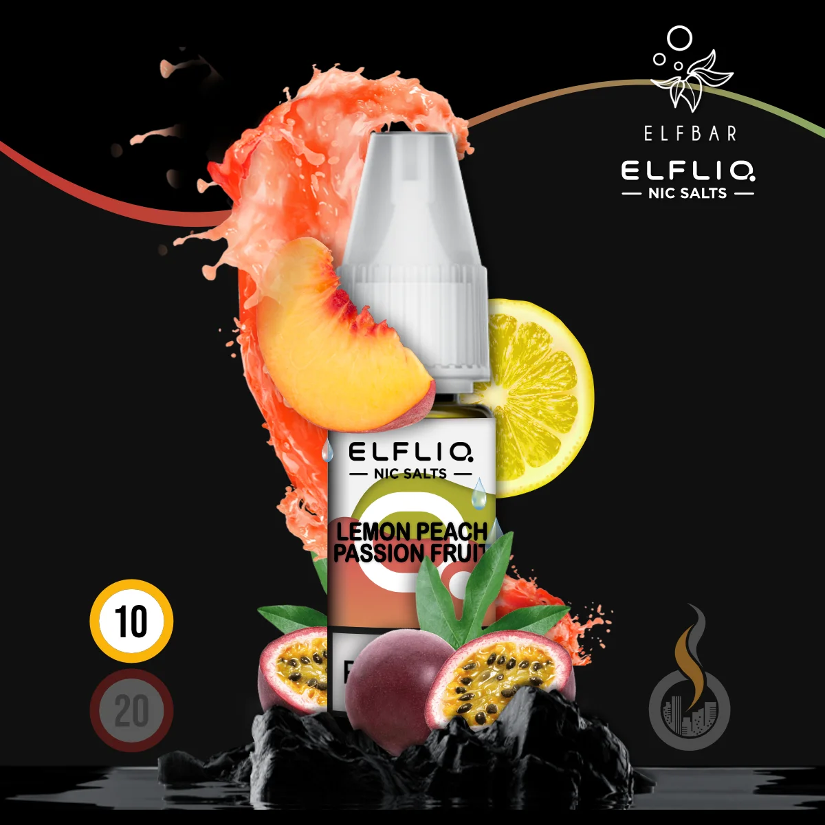 ELFLIQ by Elfbar Lemon Peach Passion Fruit Nikotinsalz Liquid - 10 ml SW18484 Nikotinstärke wählen: 10 mg (NIKOTINSALZ) Bild 1