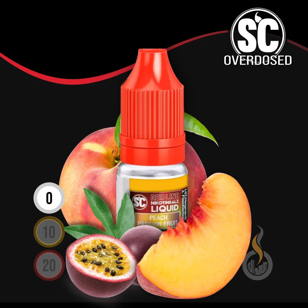 SC Red Line Peach Passion Fruit Nikotinsalz Liquid - 10 ml SW18105 Nikotinstärke wählen: 0 mg (OHNE NIKOTIN) Bild 1