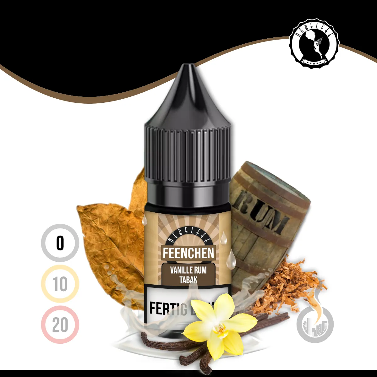 Nebelfee Vanille Rum Tabak Feenchen Liquid - 10 ml SW17819 Nikotinstärke wählen: 0 mg (OHNE NIKOTIN) Bild 1