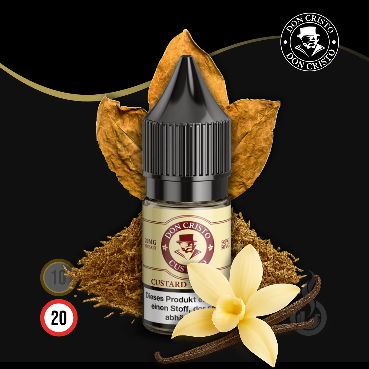 DON CRISTO Vanille Tobacco Nikotinsalz Liquid - 10 ml SW18526 Nikotinstärke wählen: 20 mg (NIKOTINSALZ) Bild 1