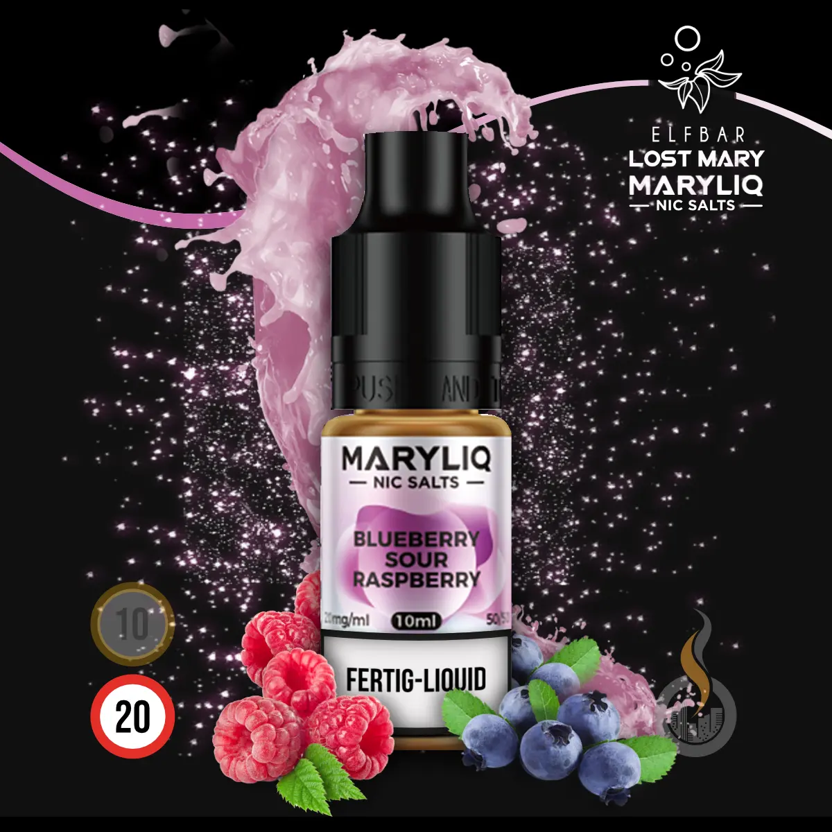 MARYLIQ by Lost Mary Nikotinsalz Liquid Blueberry Sour Raspberry - 10 ml SW18183 Nikotinstärke wählen: 20 mg ( NIKOTINSALZ ) Bild 1