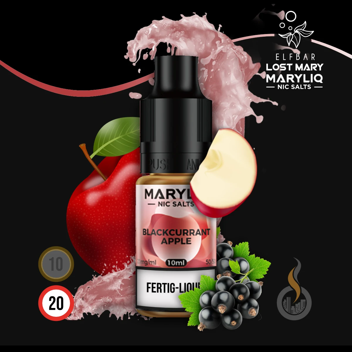 MARYLIQ by Lost Mary Nikotinsalz Liquid Blackcurrant Apple - 10 ml SW18184 Nikotinstärke wählen: 20 mg ( NIKOTINSALZ ) Bild 1