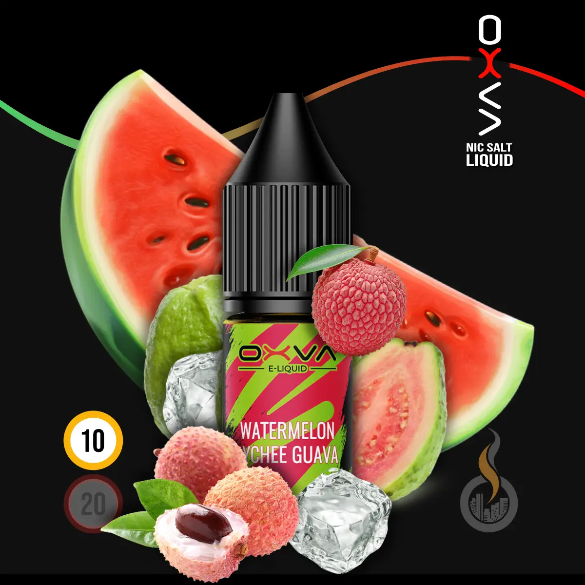 OXVA Watermelon Lychee Guava Nic Salt Liquid SW18329 Nikotinstärke wählen: 10 mg (NIKOTINSALZ) Bild 1