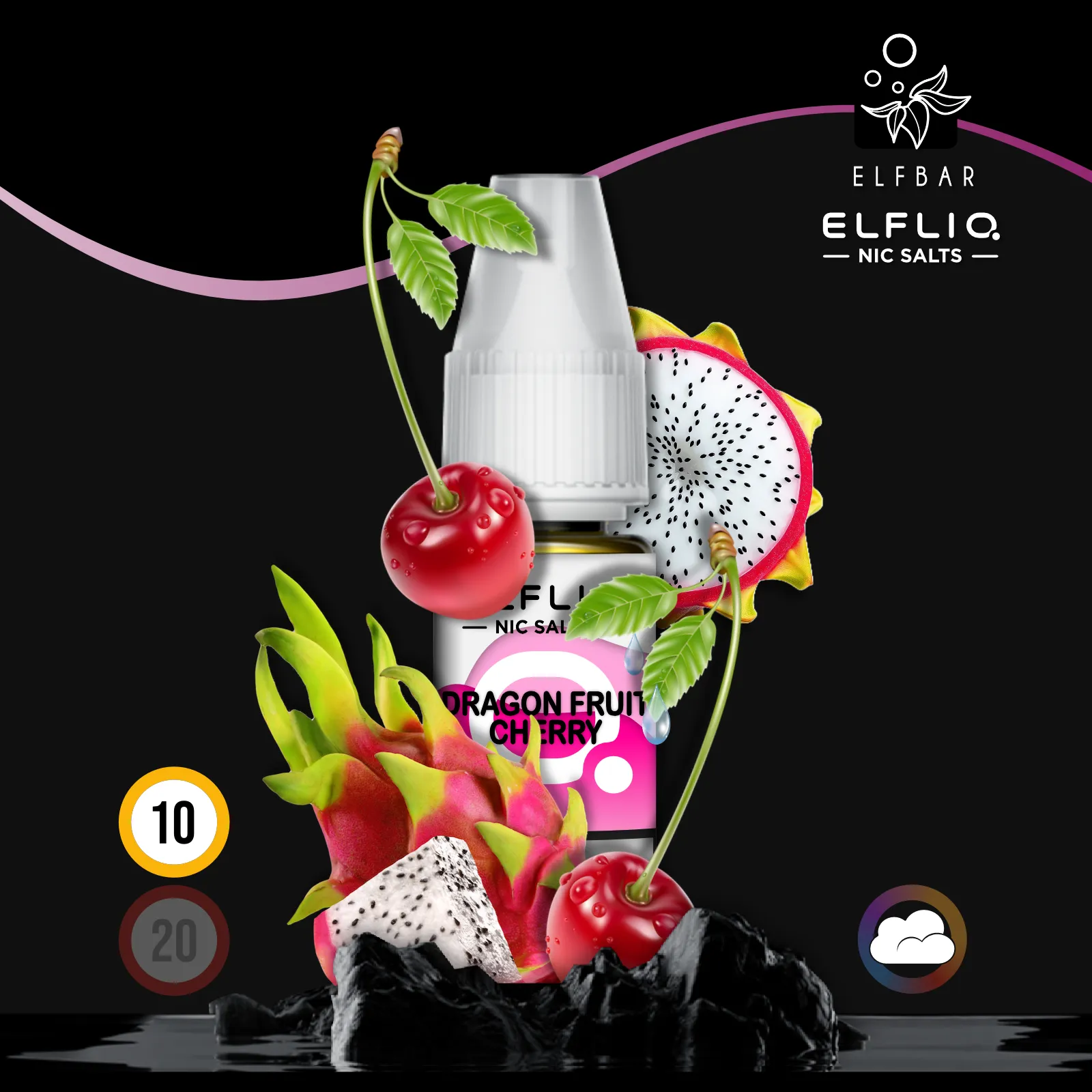 ELFLIQ by Elfbar Dragon Fruit Cherry Nikotinsalz Liquid - 10 ml