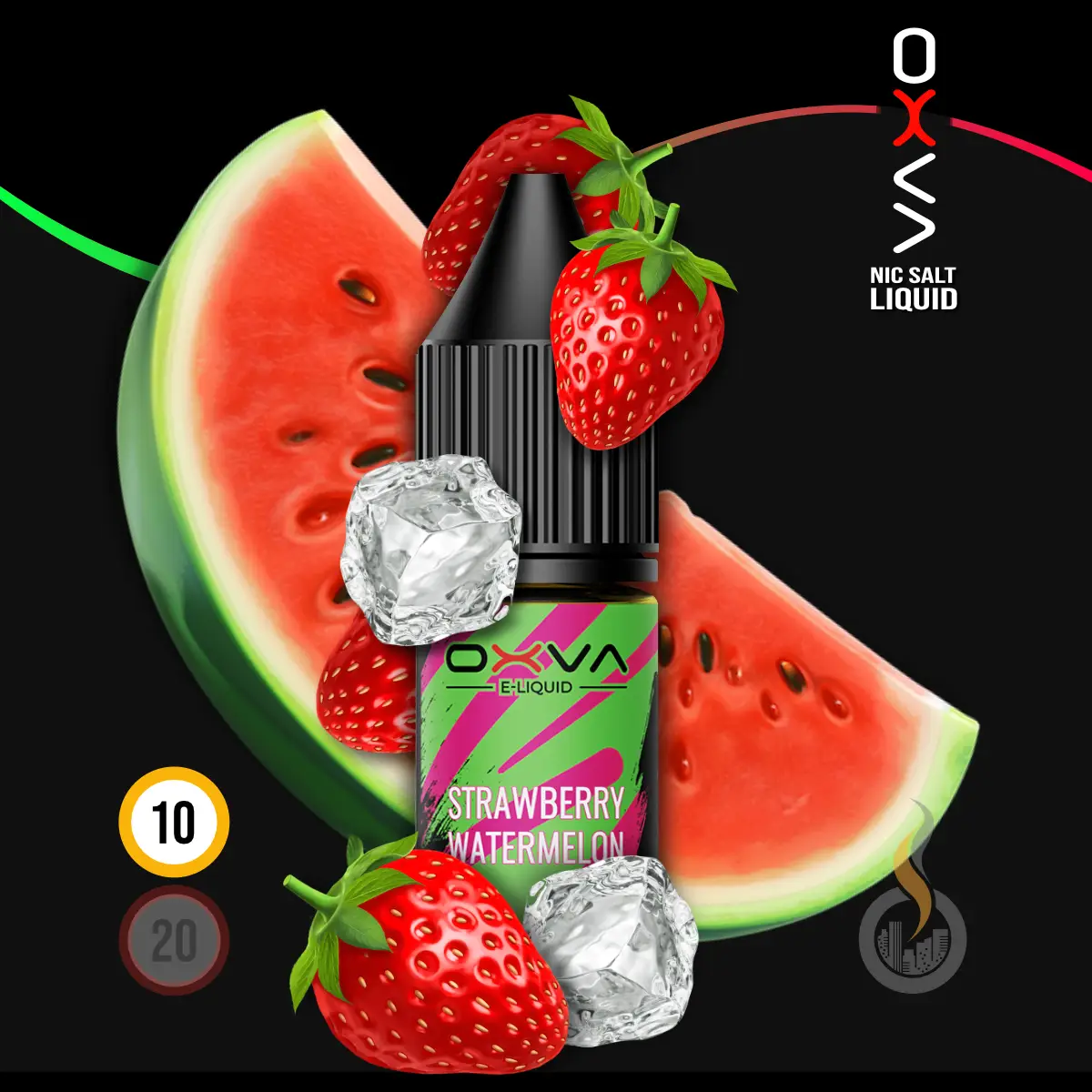 OXVA Strawberry Watermelon Nic Salt Liquid SW18332 Nikotinstärke wählen: 10 mg (NIKOTINSALZ) Bild 1