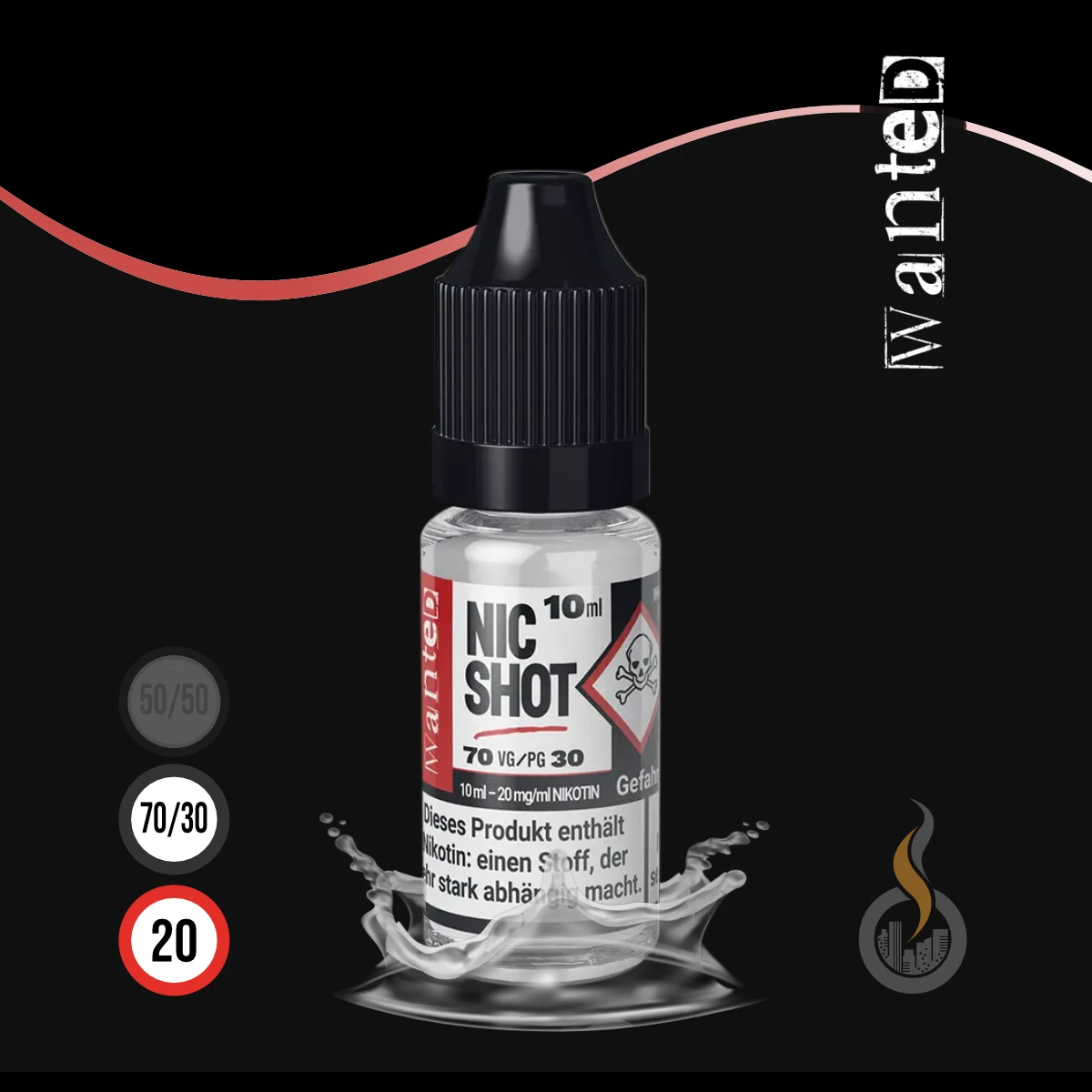 WANTED Nikotin Shot - 10 ml SW18119 Basis (GRUNDMISCHUNG) VPG 70/30 (VG/PG) Bild 1