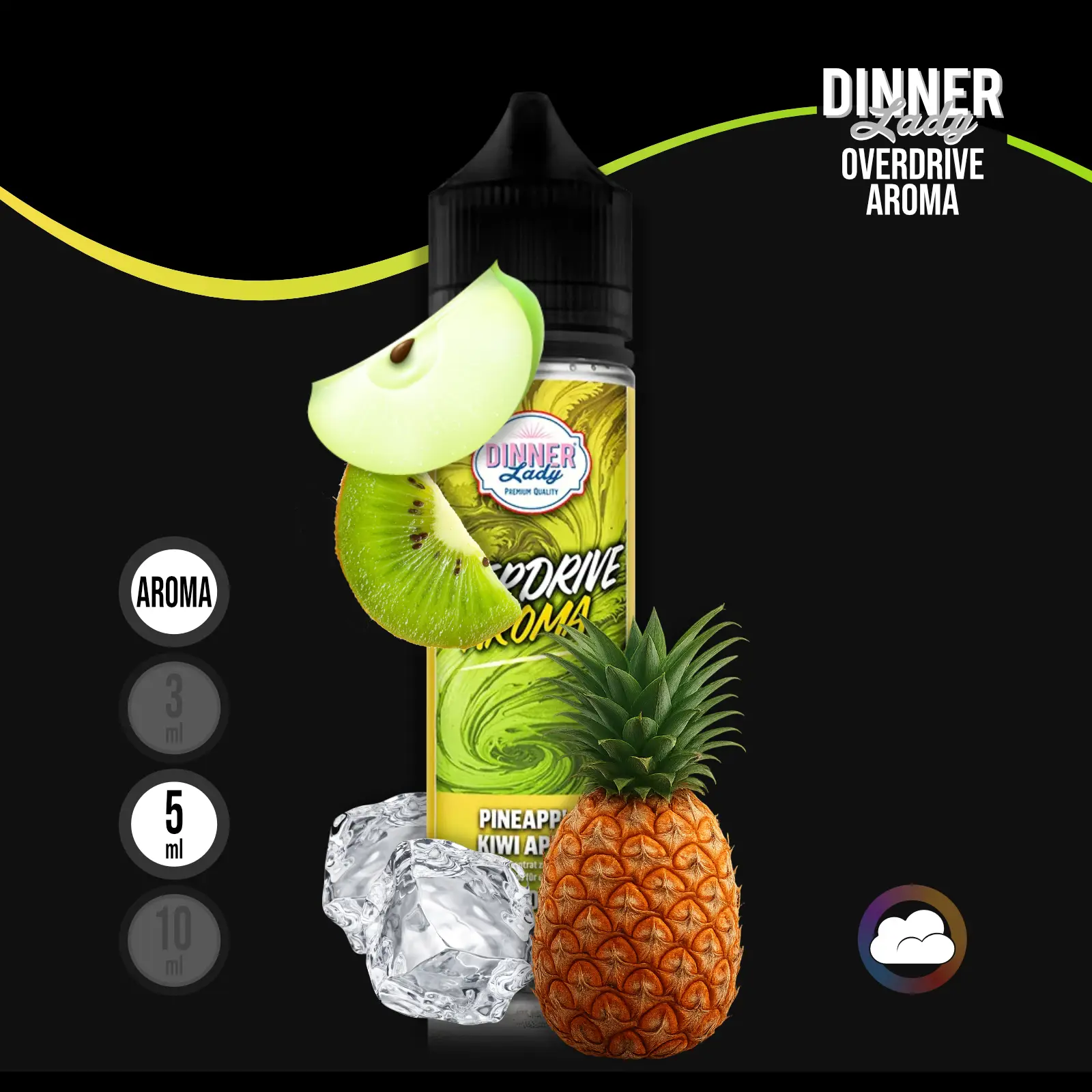 Dinner Lady Overdrive Pineapple Kiwi Apple Longfill Aroma