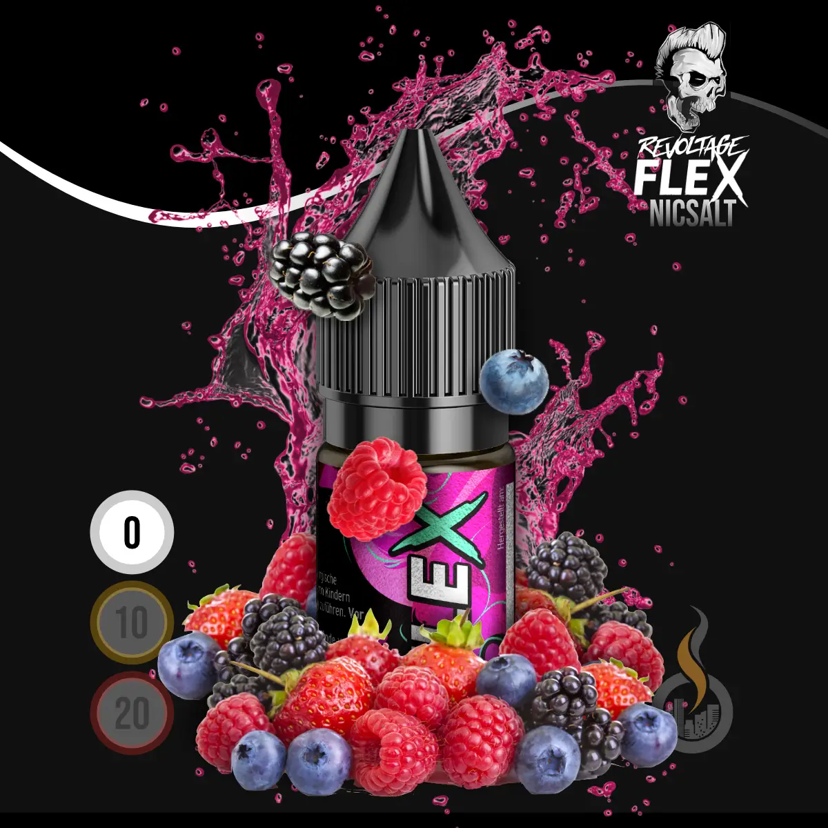 REVOLTAGE FLEX Overdosed Nikotinsalz Liquid Berries - 10 ml SW18231 Nikotinstärke wählen: 0 mg (OHNE NIKOTIN) Bild 1