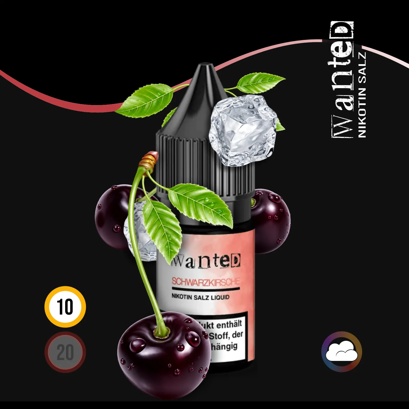 WANTED Schwarzkirsche Nikotinsalz-Liquid Overdosed - 10 ml