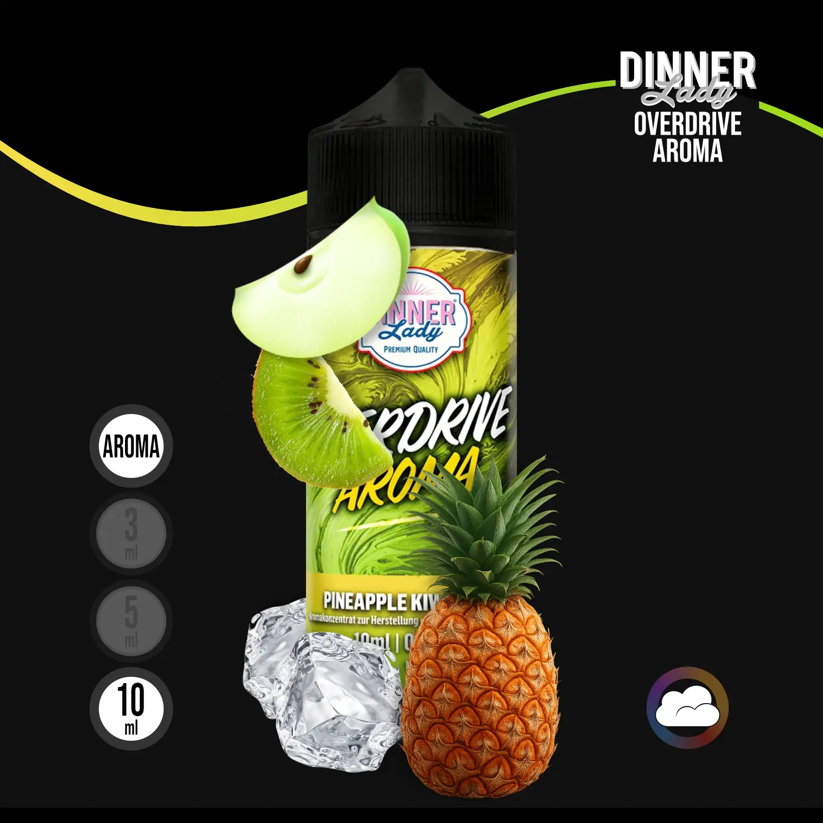 Dinner Lady Overdrive Pineapple Kiwi Apple Longfill Aroma