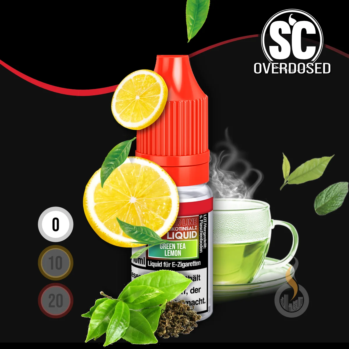 SC Red Line Green Tea Lemon Nikotinsalz Liquid - 10 ml SW18580 Nikotinstärke wählen: 0 mg (OHNE NIKOTIN) Bild 1