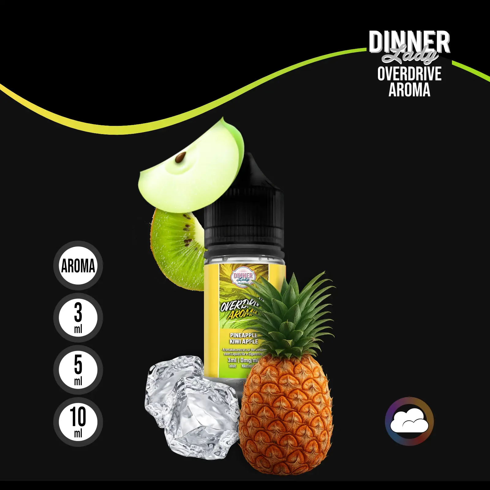 Dinner Lady Overdrive Pineapple Kiwi Apple Longfill Aroma