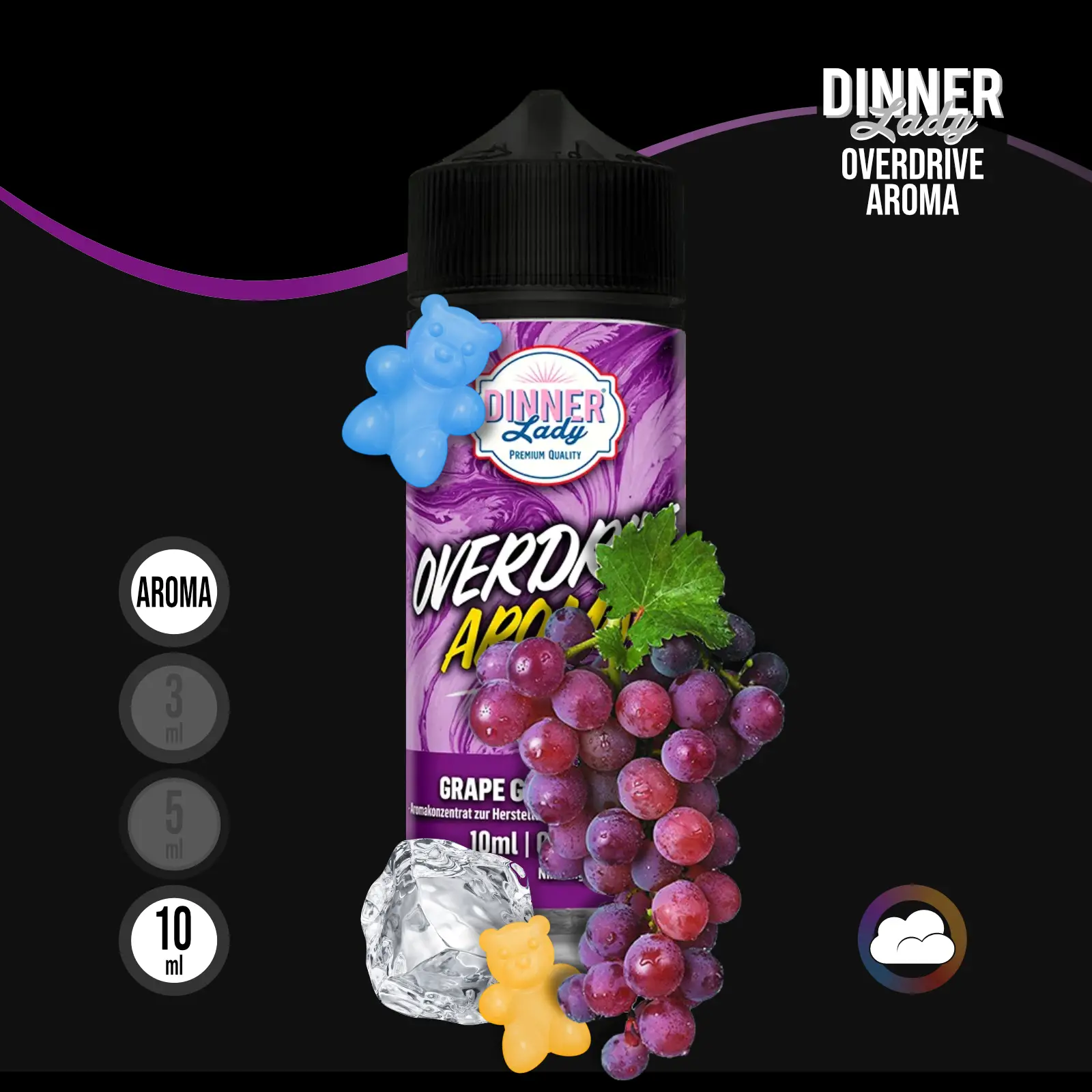 Dinner Lady Overdrive Grape Gummy Bear Longfill Aroma