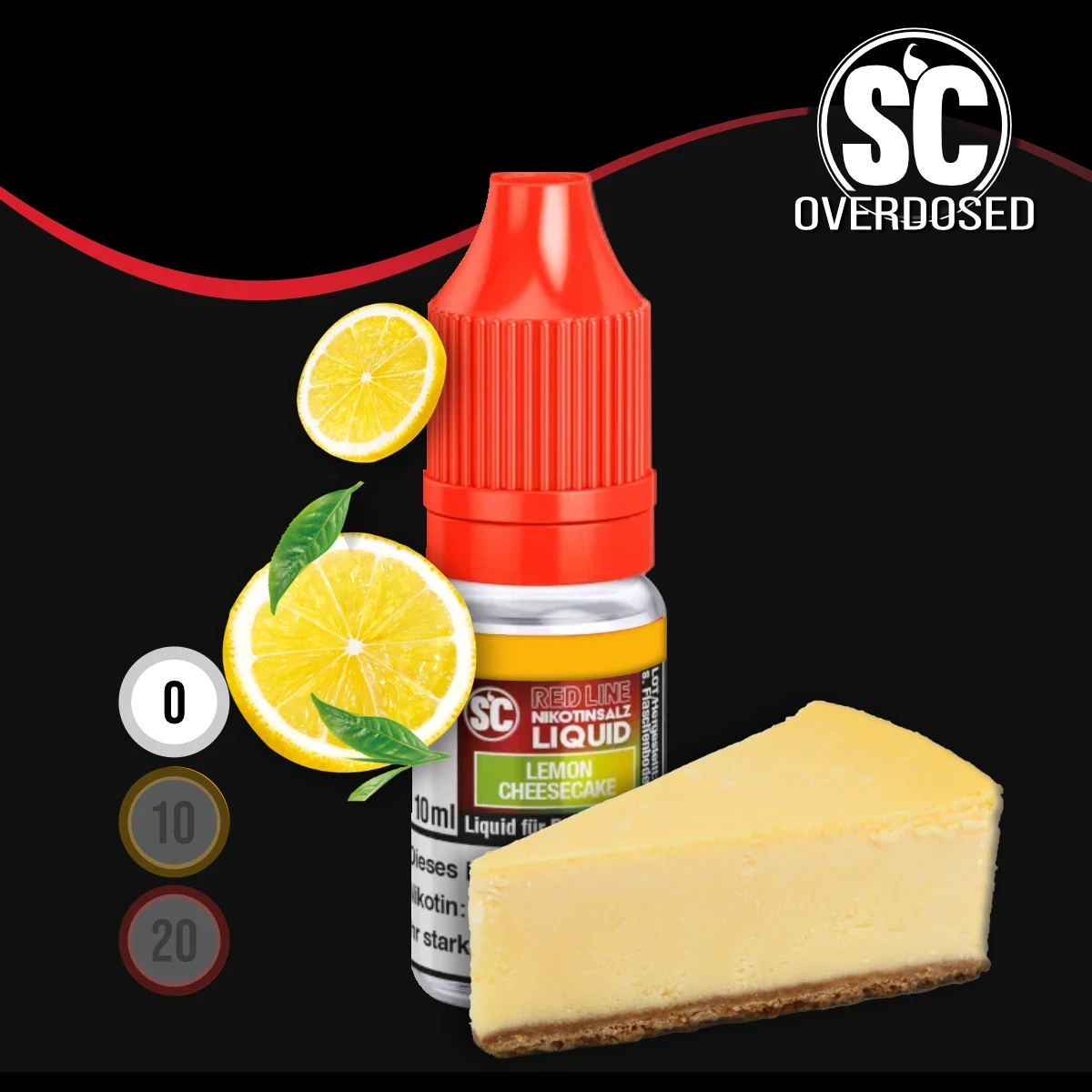 SC Red Line Lemon Cheesecake Nikotinsalz Liquid - 10 ml SW18080 Nikotinstärke wählen: 0 mg (OHNE NIKOTIN) Bild 1