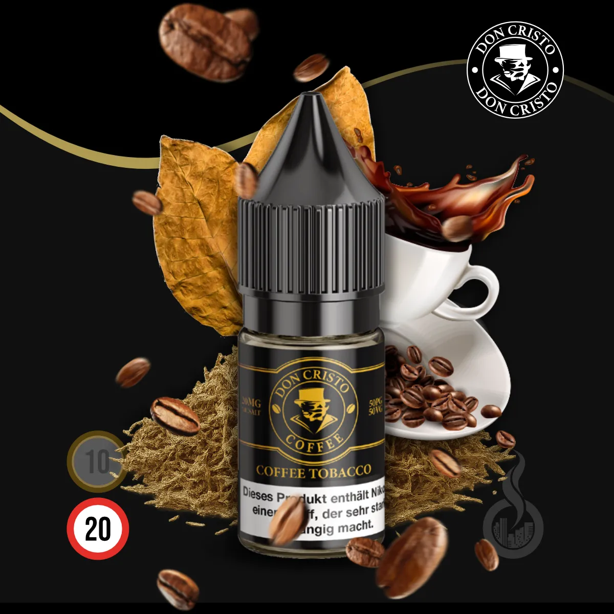DON CRISTO Coffee Tobacco Nikotinsalz Liquid - 10 ml SW18528 Nikotinstärke wählen: 20 mg (NIKOTINSALZ) Bild 1