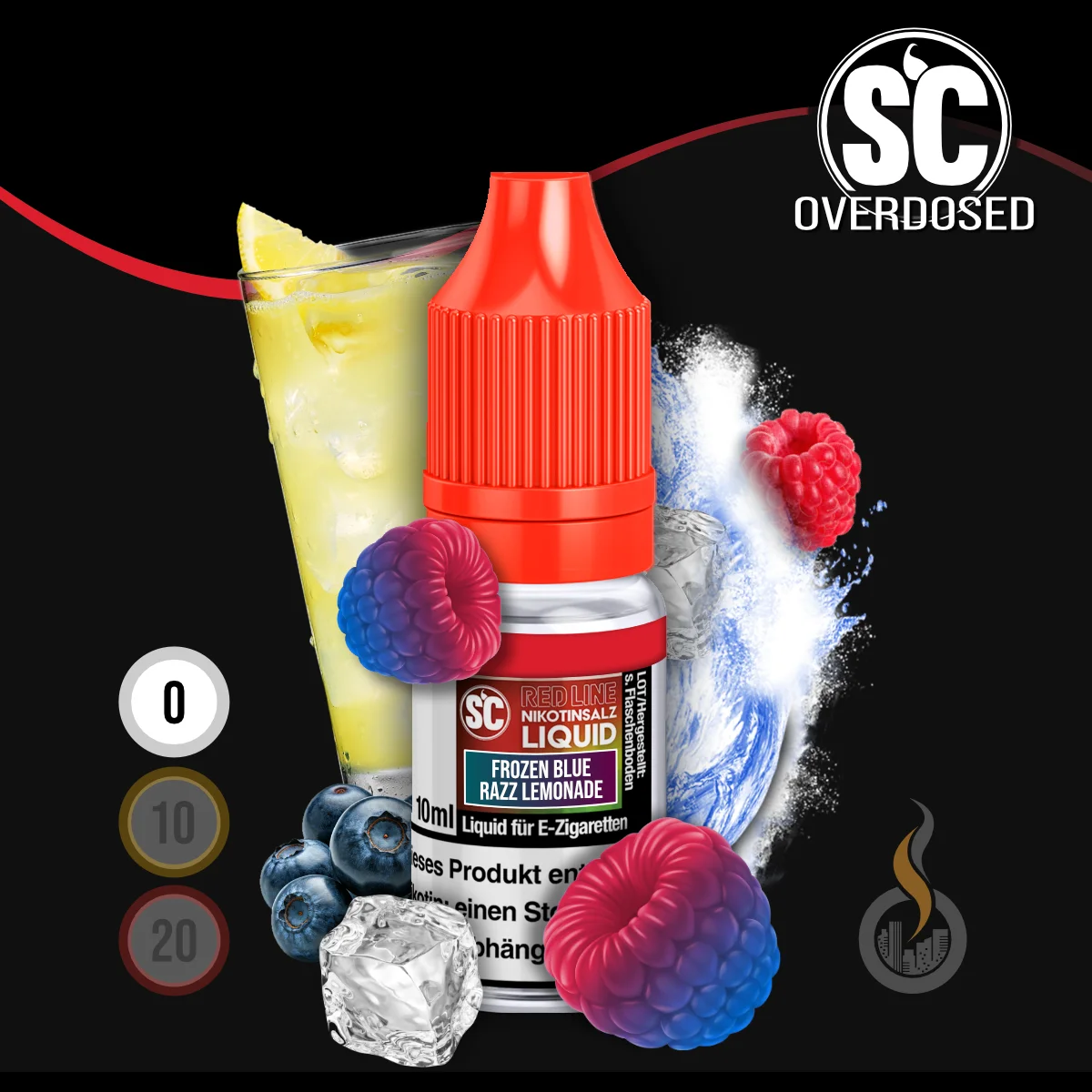 SC Red Line Frozen Blue Razz Lemonade Nikotinsalz Liquid - 10 ml SW18584 Nikotinstärke wählen: 0 mg (OHNE NIKOTIN) Bild 1